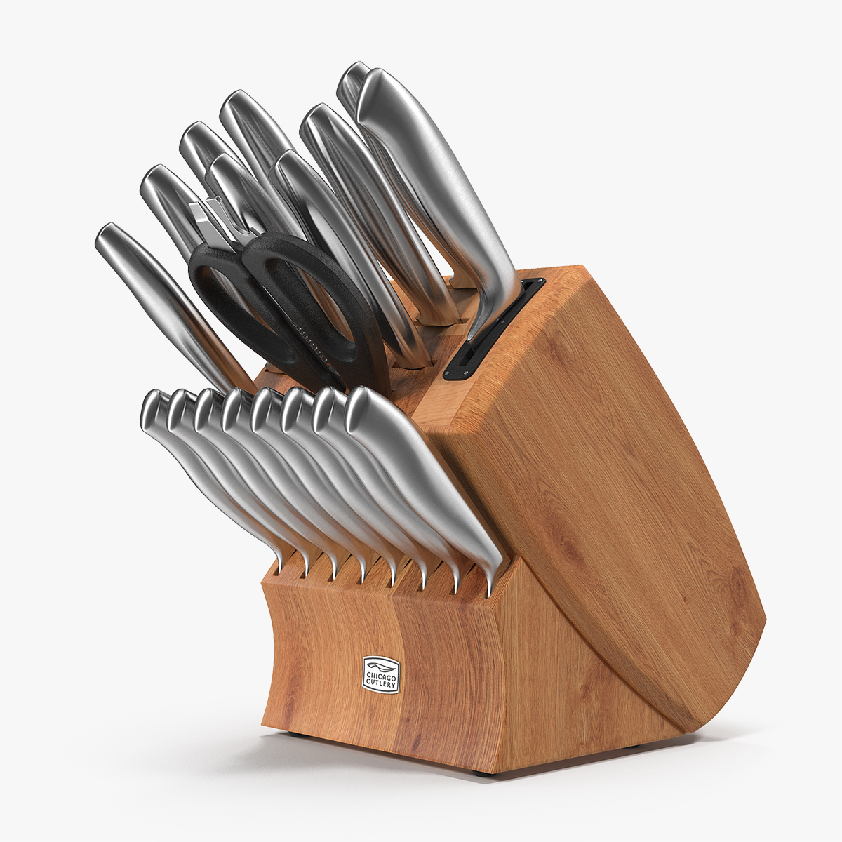 Stainless Steel Knife Wooden Block Set