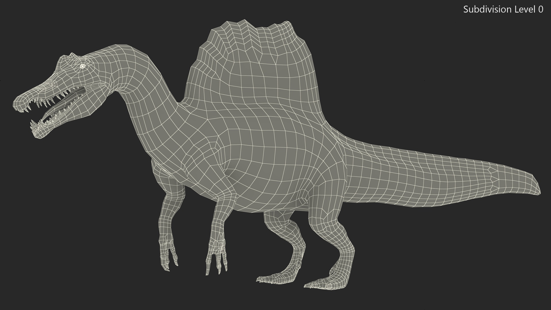 3D Spinosaurus Aegyptiacus Yellow Basic Pose