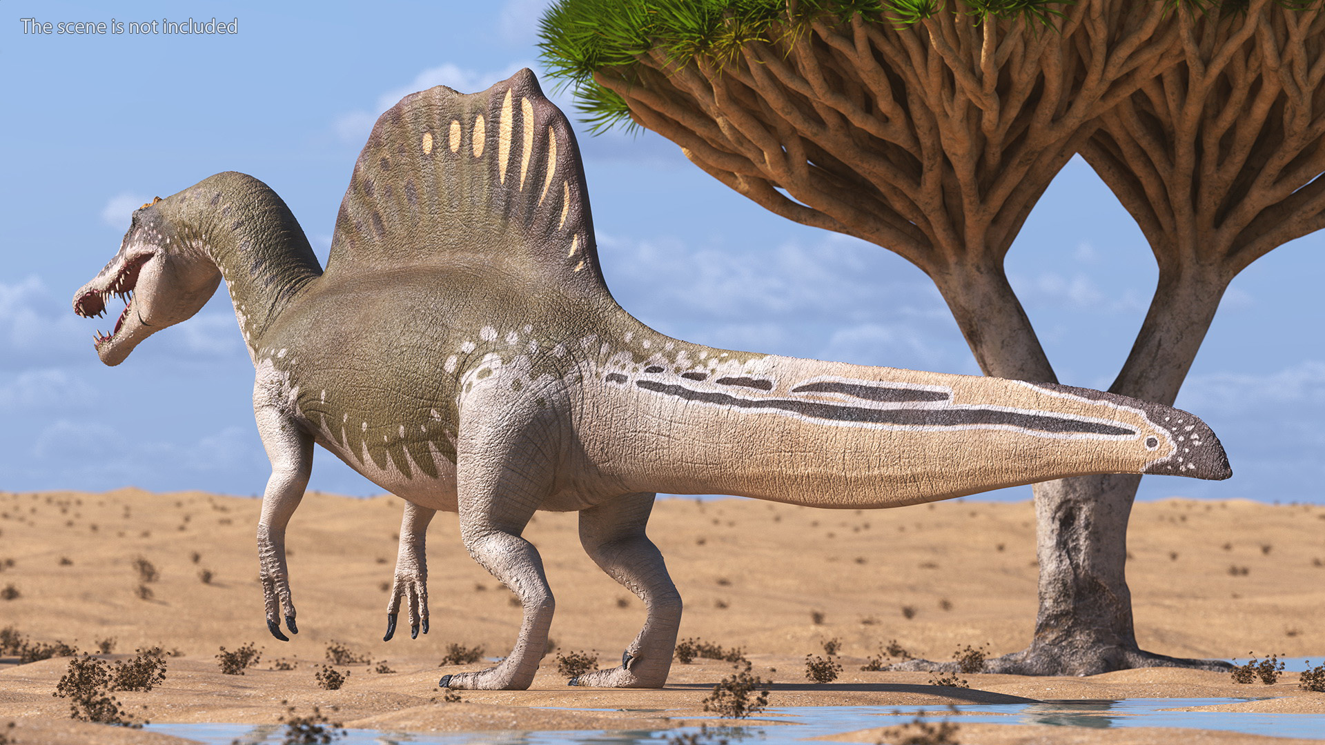 3D Spinosaurus Aegyptiacus Yellow Basic Pose