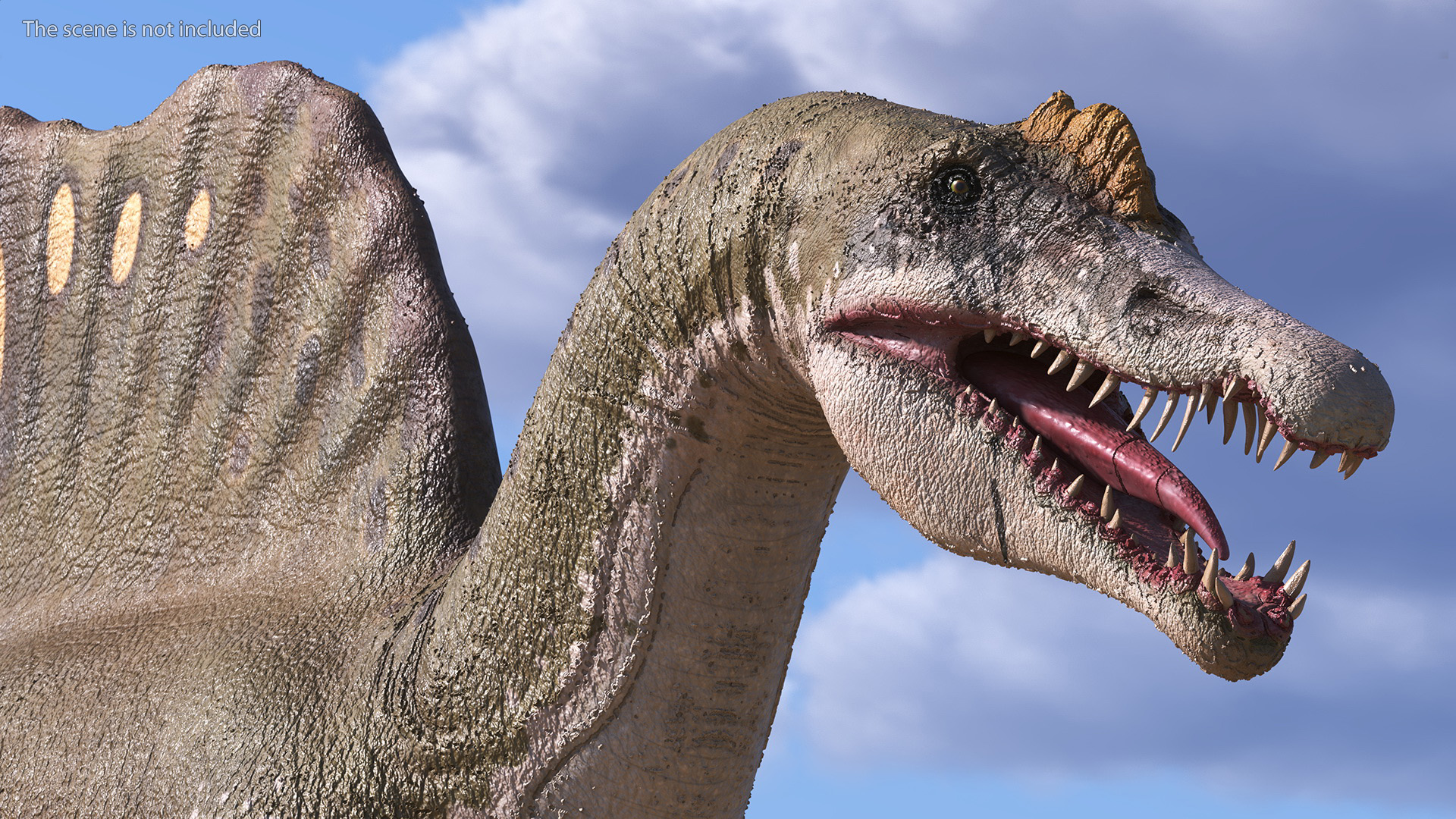 3D Spinosaurus Aegyptiacus Yellow Basic Pose