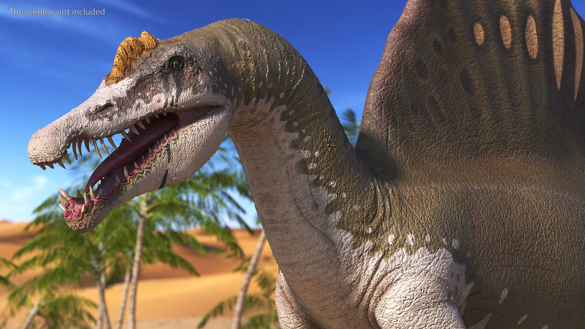 3D Spinosaurus Aegyptiacus Yellow Basic Pose