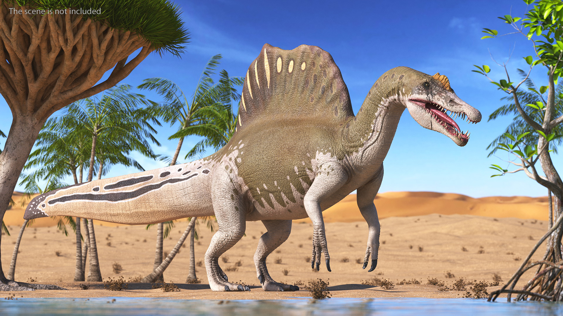 3D Spinosaurus Aegyptiacus Yellow Basic Pose