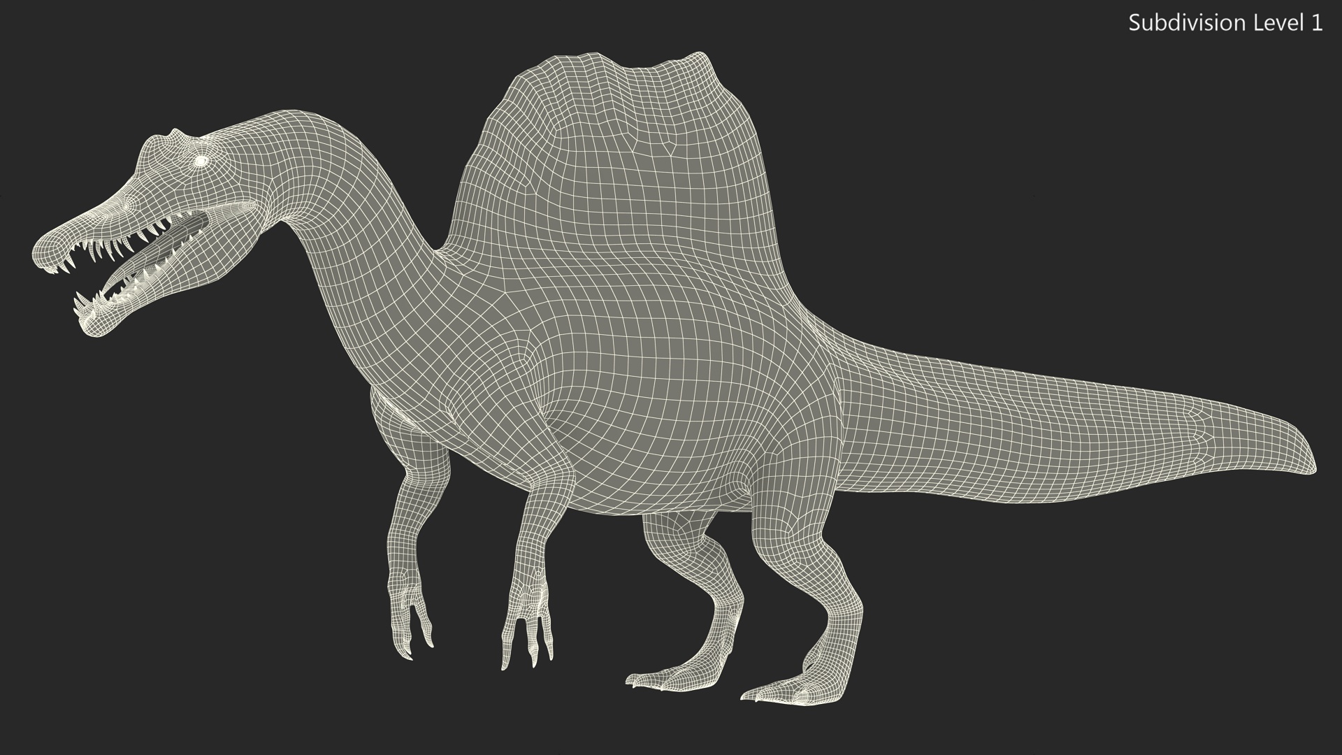 3D Spinosaurus Aegyptiacus Yellow Basic Pose