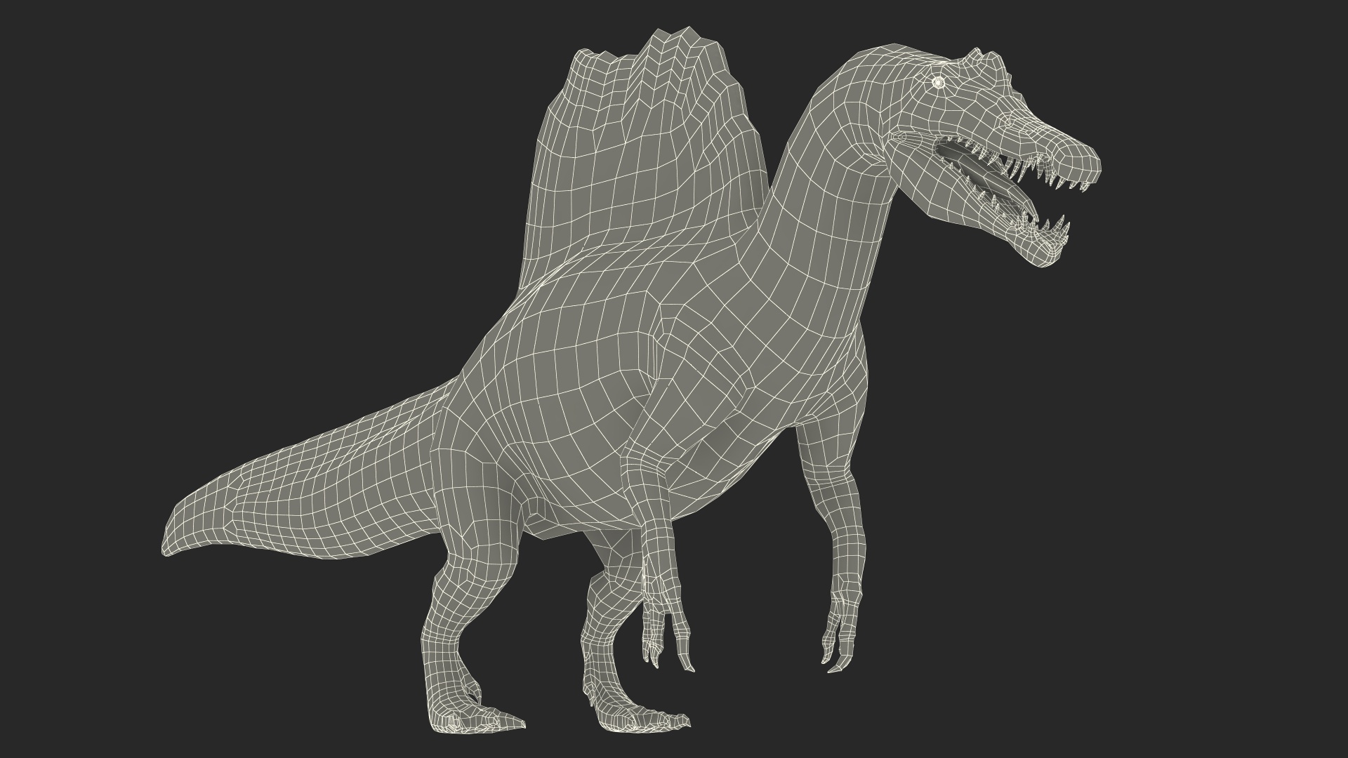 3D Spinosaurus Aegyptiacus Yellow Basic Pose