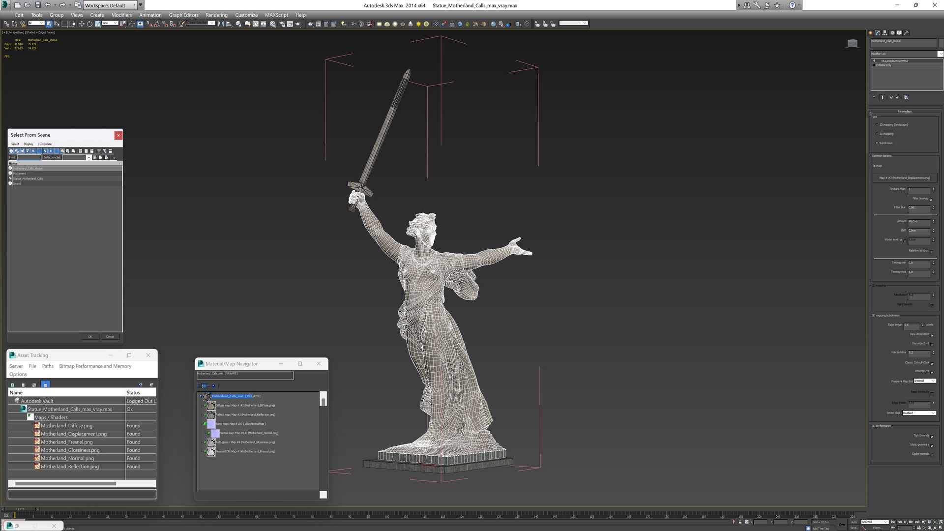 3D Statue Motherland Calls model