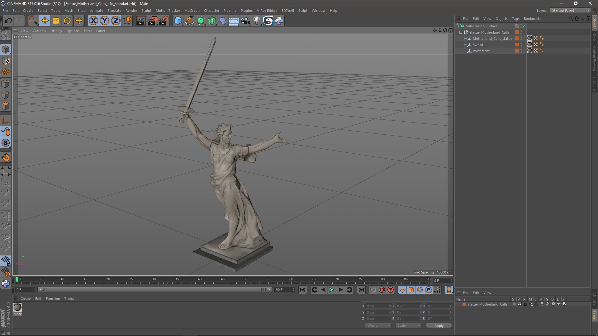 3D Statue Motherland Calls model