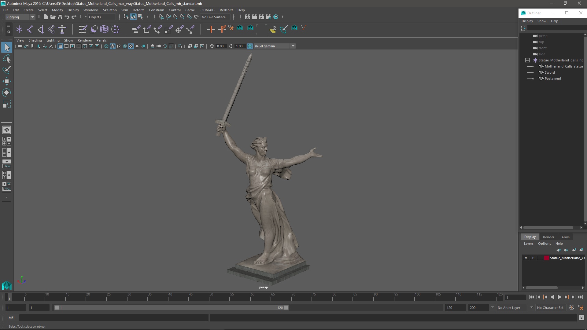 3D Statue Motherland Calls model