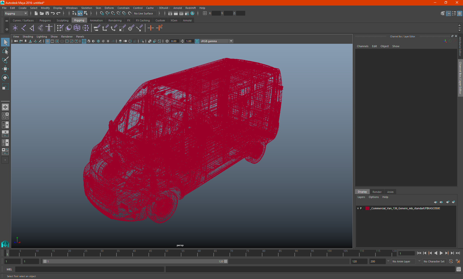 3D 2022 Commercial Van 136 Generic