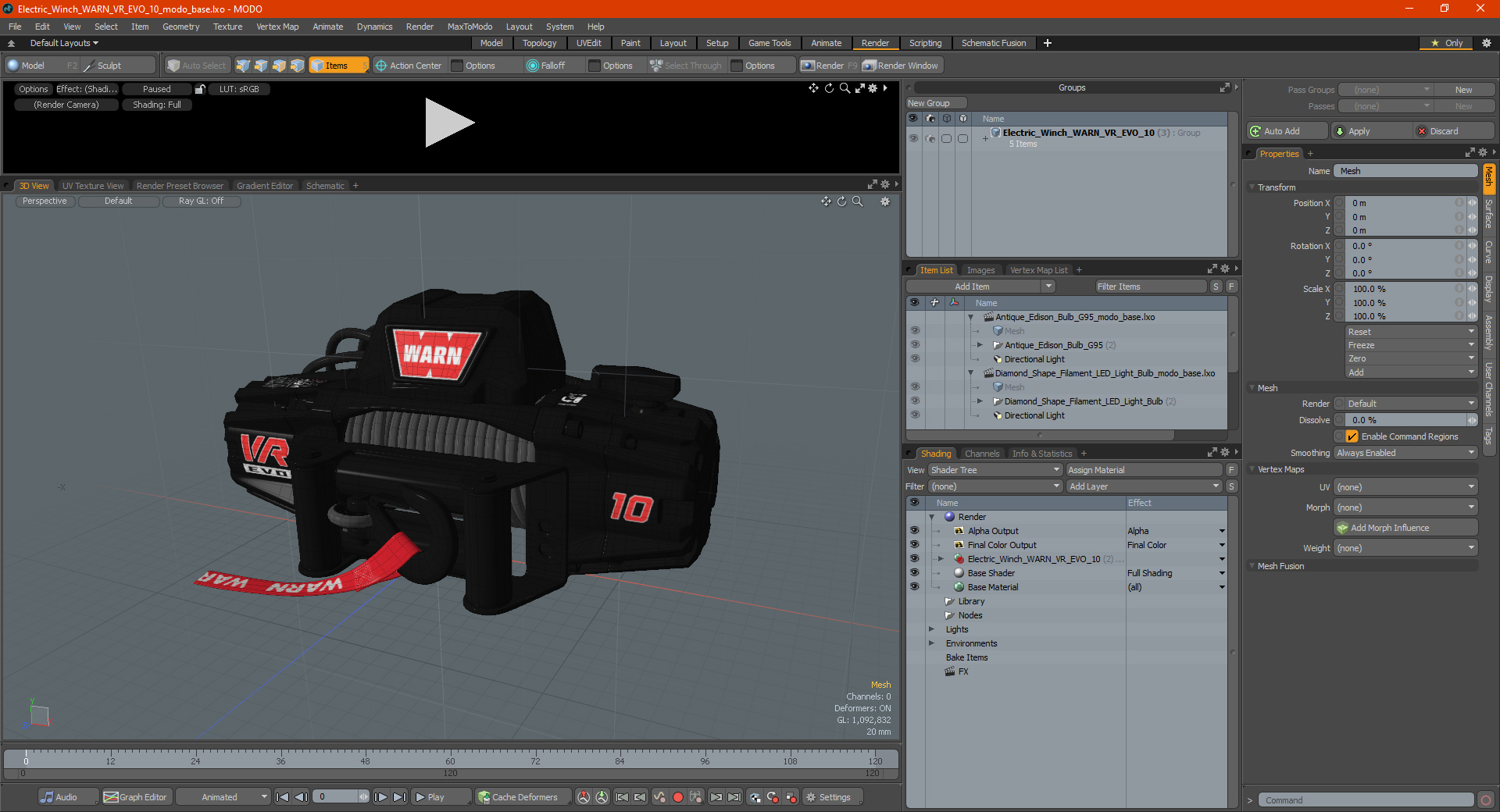 Electric Winch WARN VR EVO 10 3D model