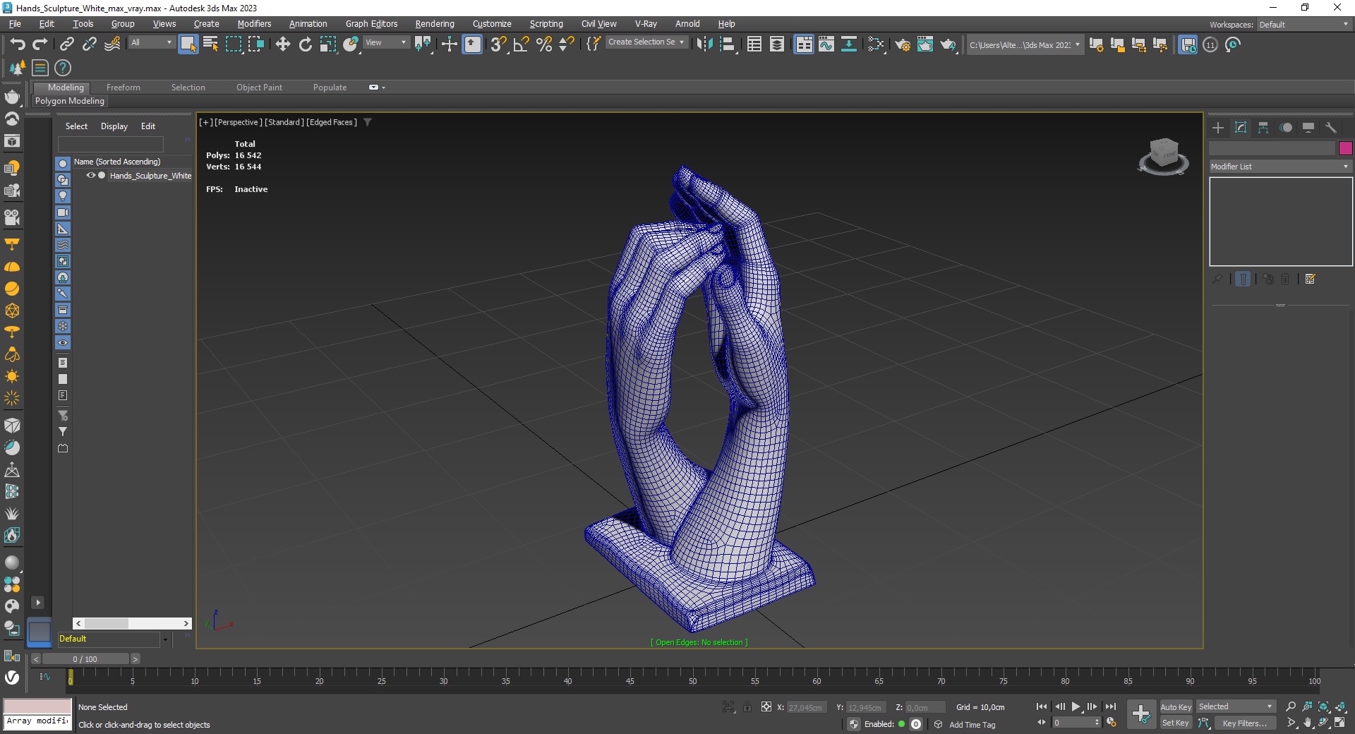 Hands Sculpture White for 3D Print 3D model