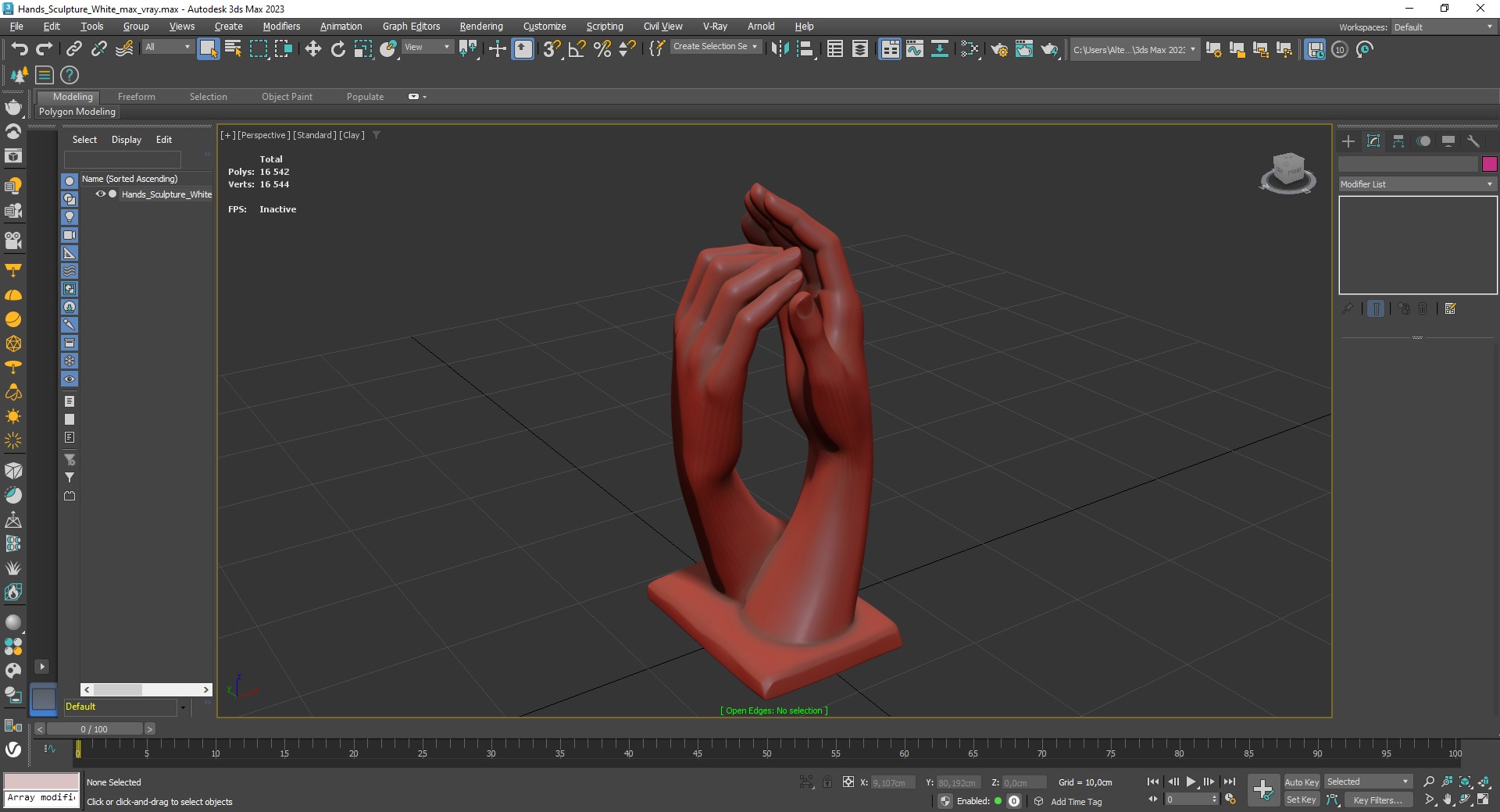 Hands Sculpture White for 3D Print 3D model