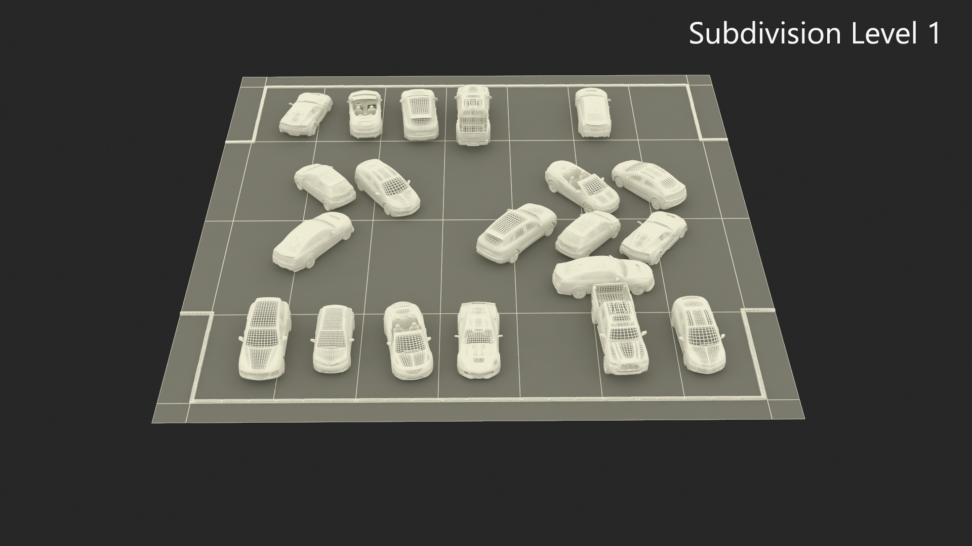 3D Street Car Parking 26 Lots Filled Old Fur