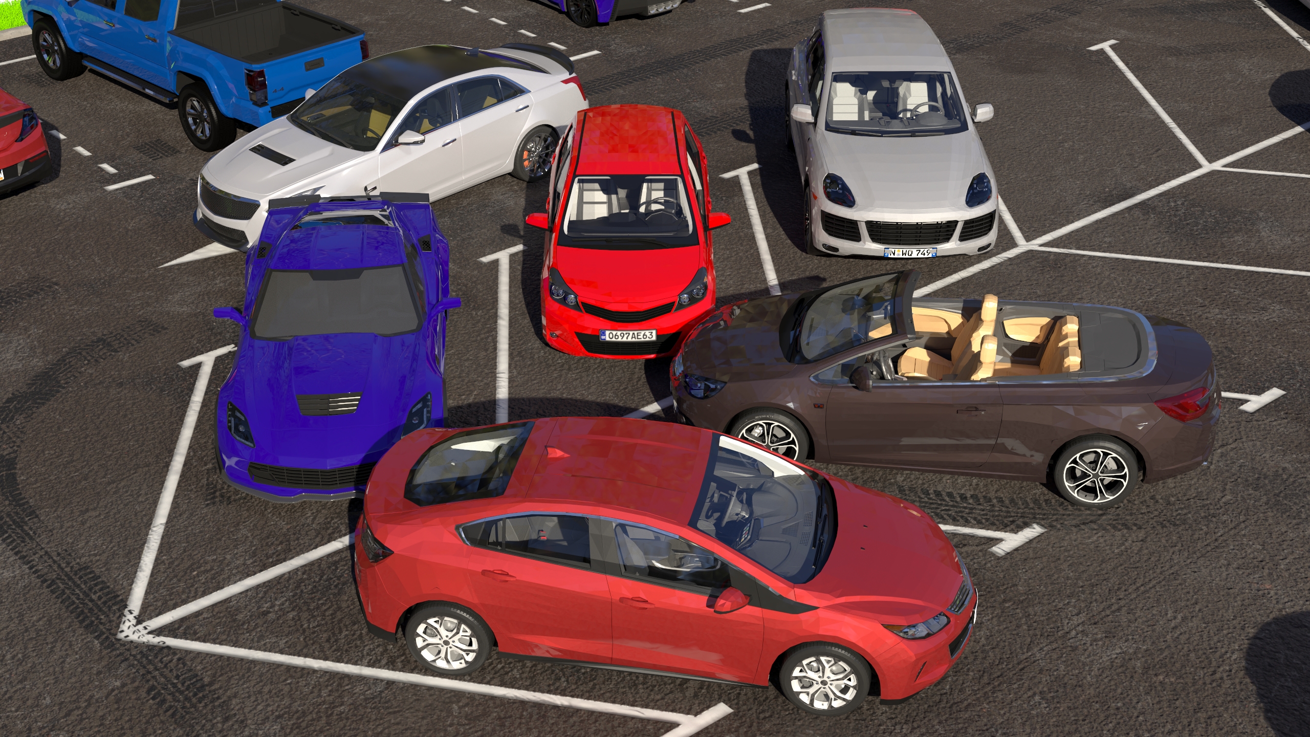 3D Street Car Parking 26 Lots Filled Old Fur