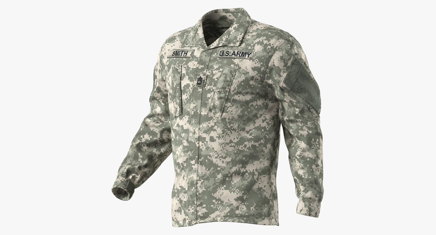 3D US Soldier ACU Walking Pose Fur