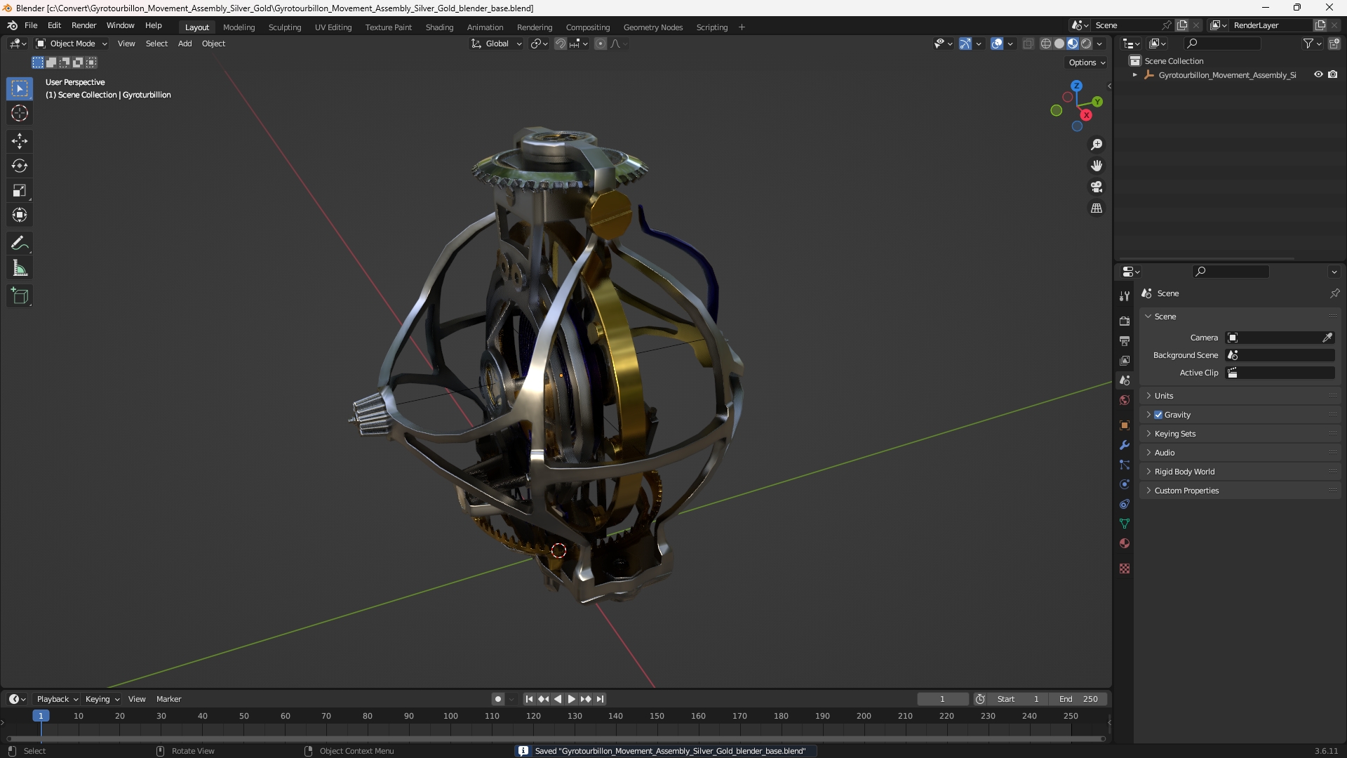 Gyrotourbillon Movement Assembly Silver Gold - view 10