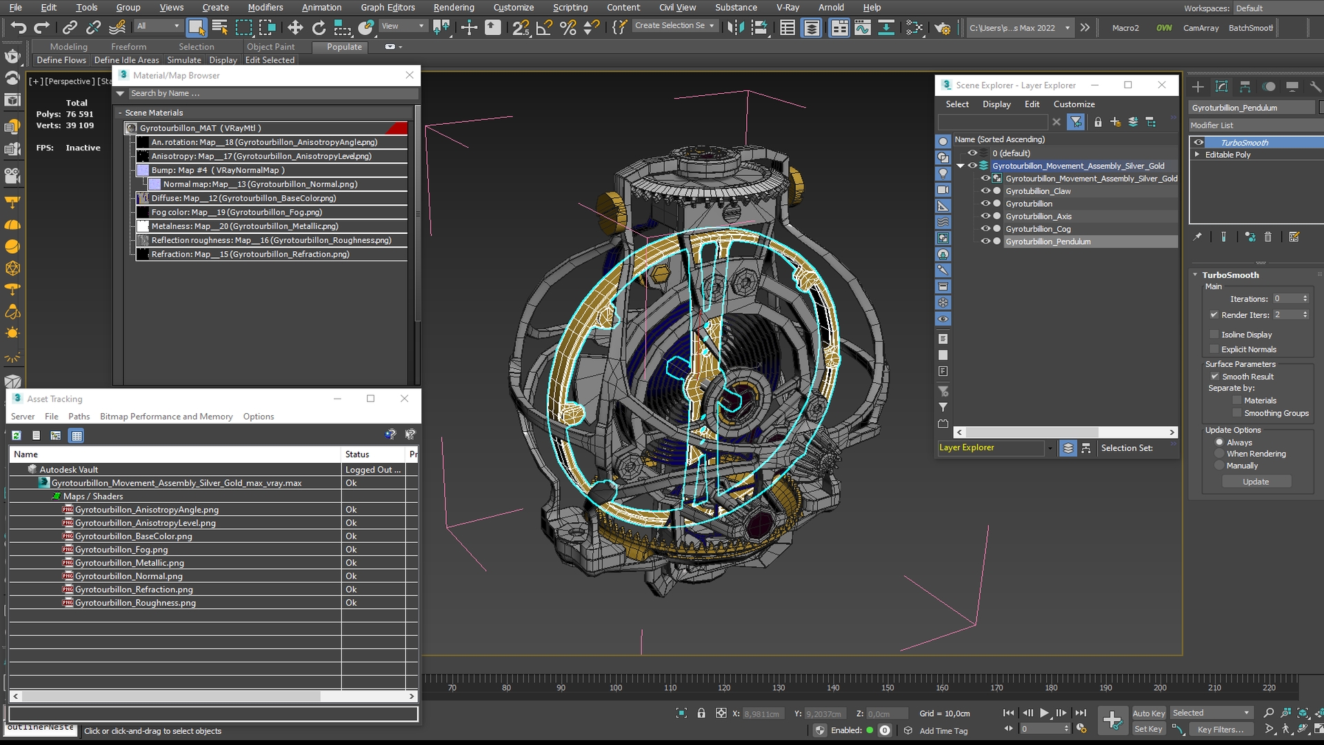 Gyrotourbillon Movement Assembly Silver Gold - view 9