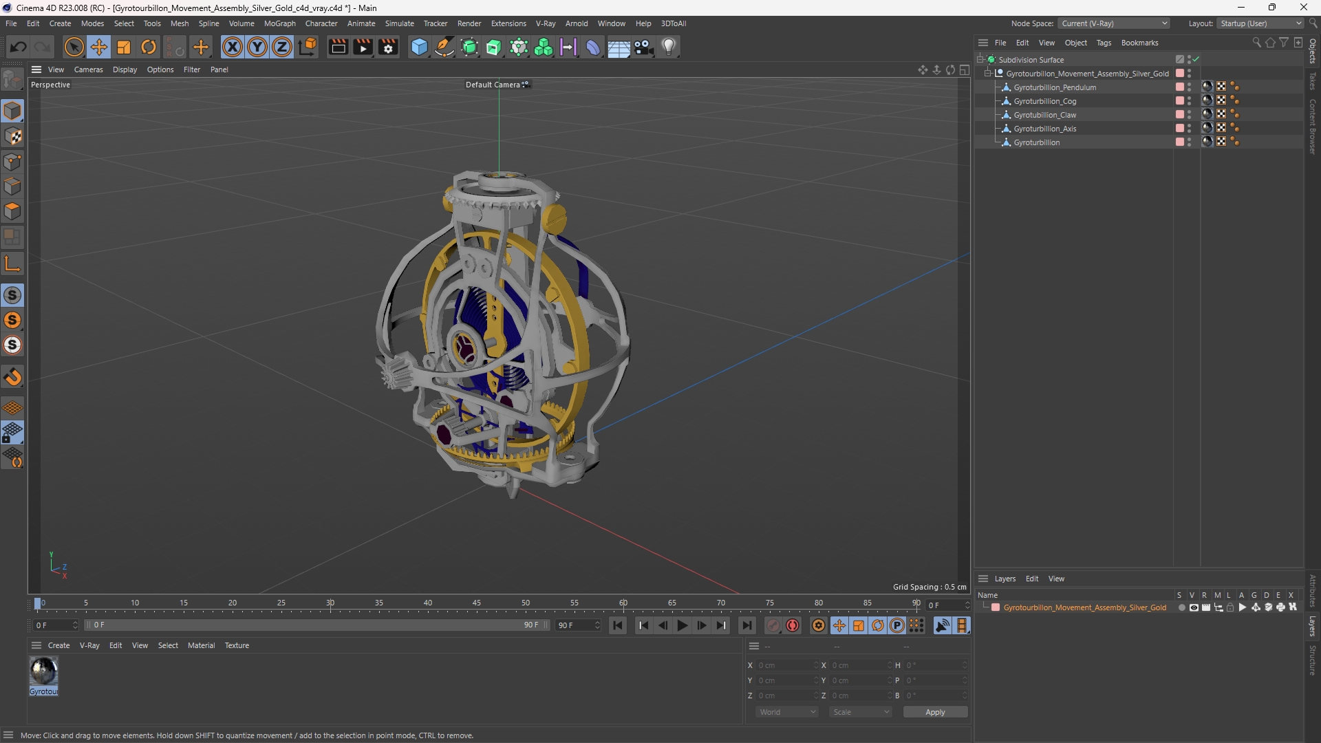 Gyrotourbillon Movement Assembly Silver Gold - view 12