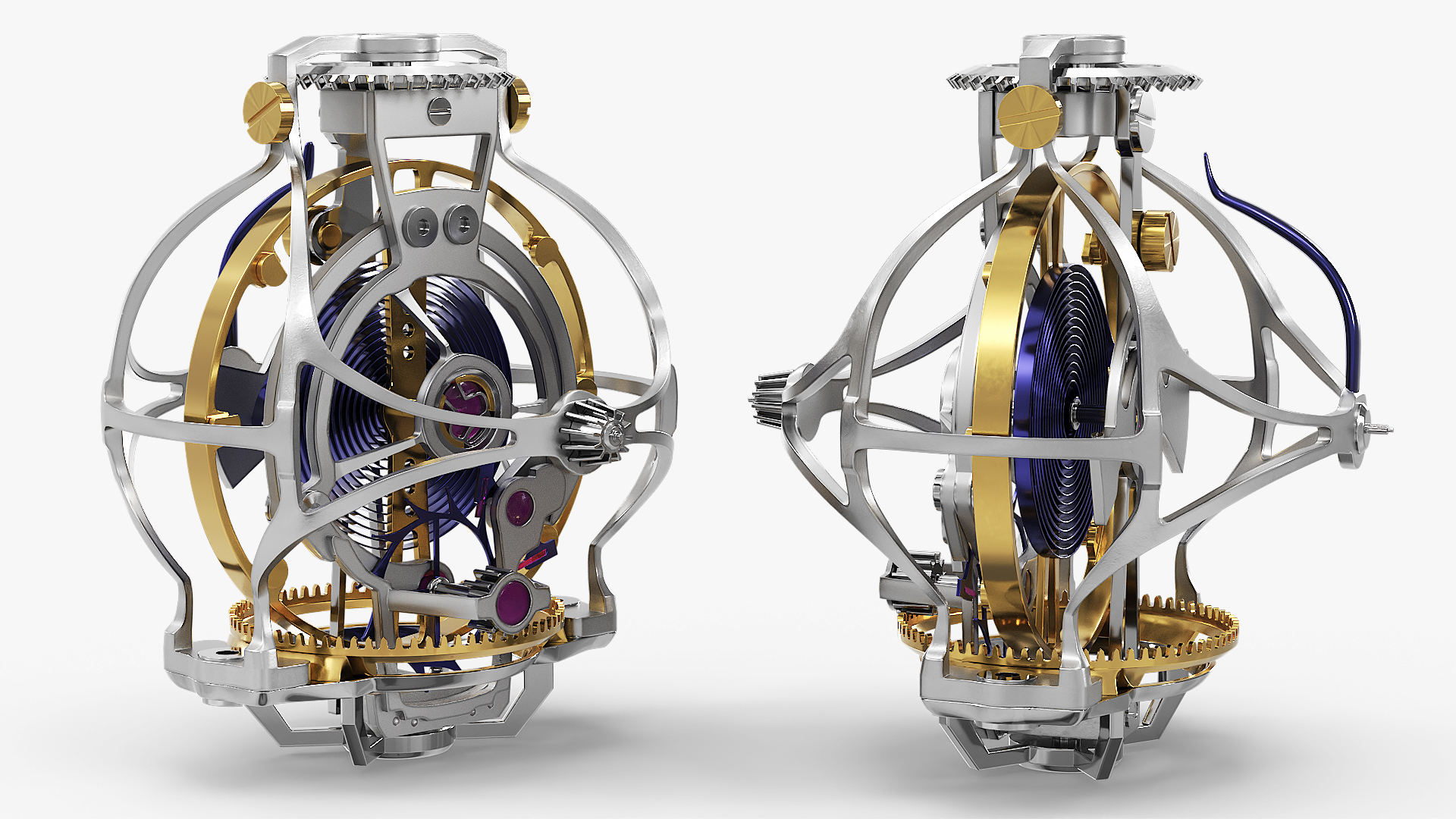 Gyrotourbillon Movement Assembly Silver Gold - view 2