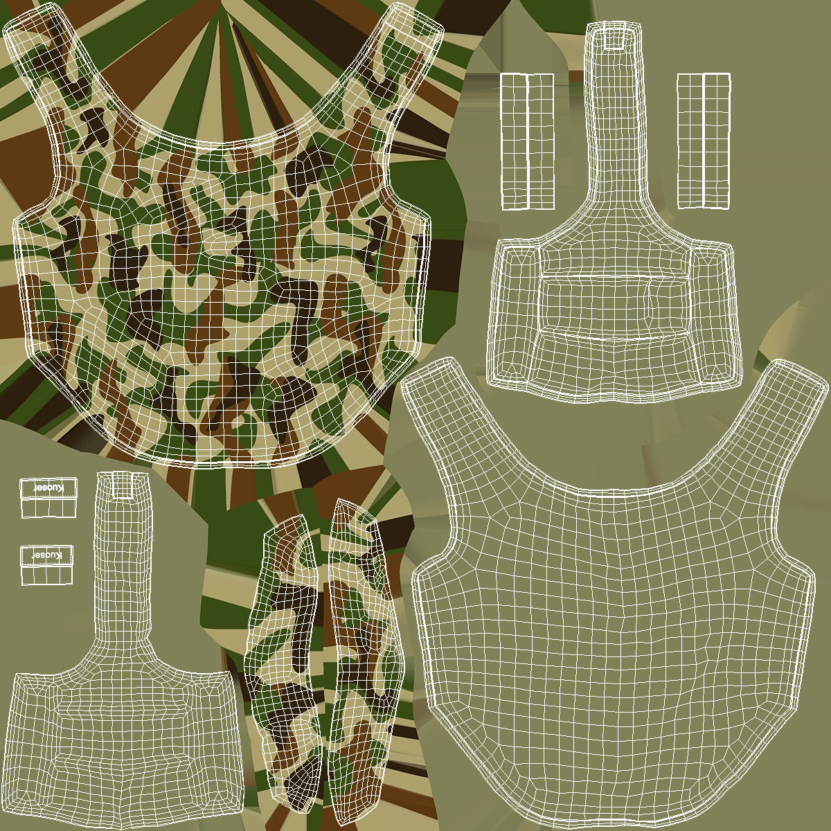 Labrador Wearing Camouflage Coat 3D