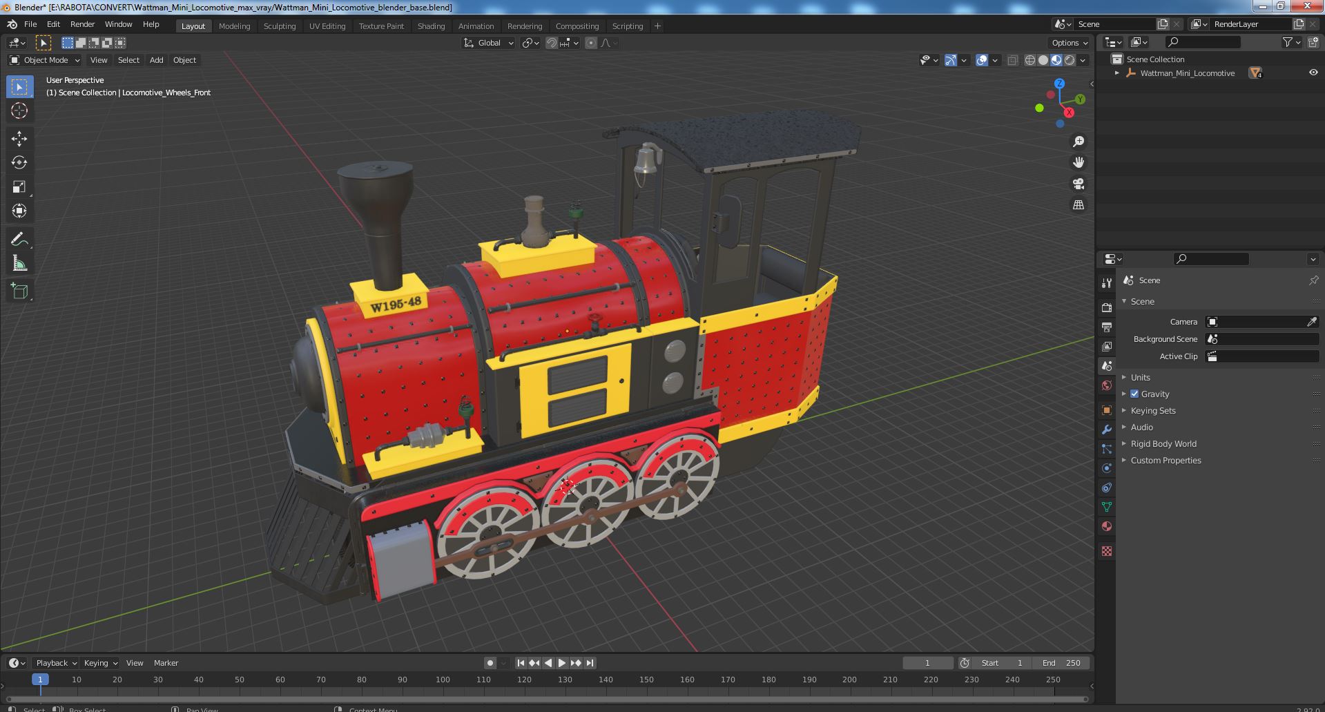 3D Wattman Mini Locomotive model