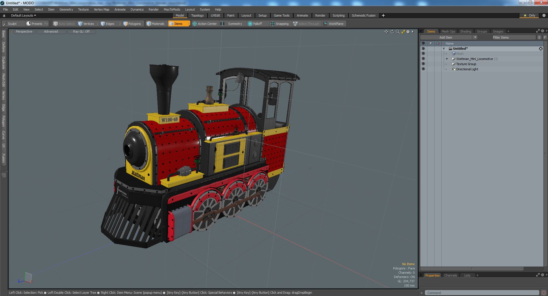 3D Wattman Mini Locomotive model
