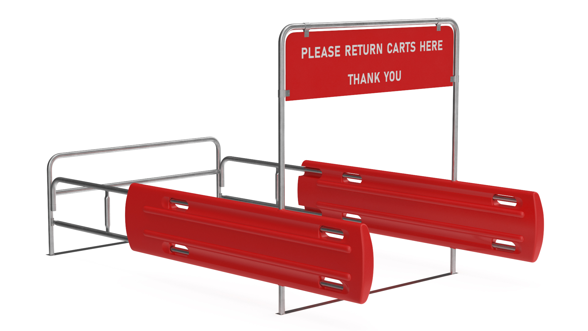 Cart Corral with Polymer Side Bumpers 3D