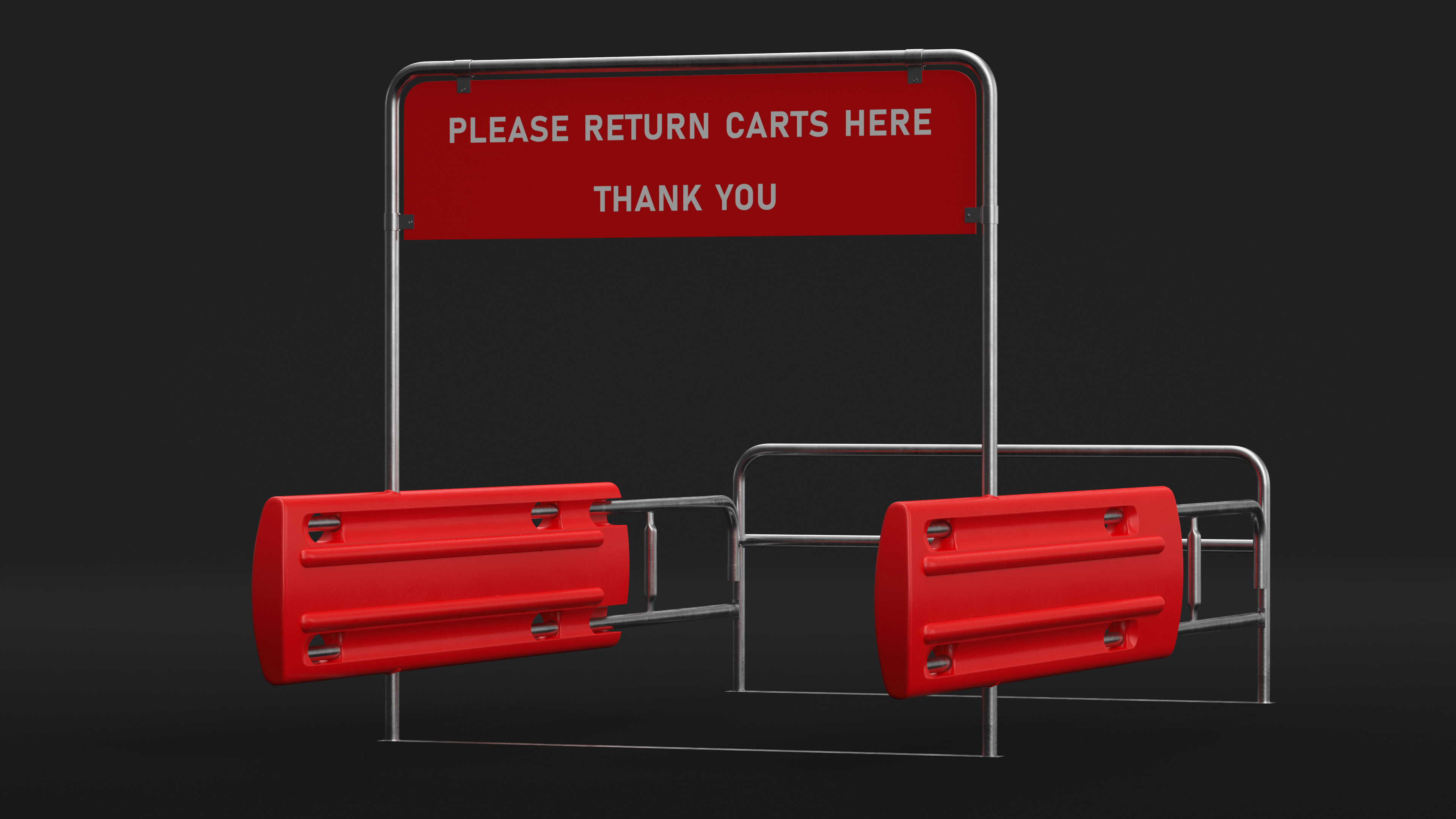Cart Corral with Polymer Side Bumpers 3D