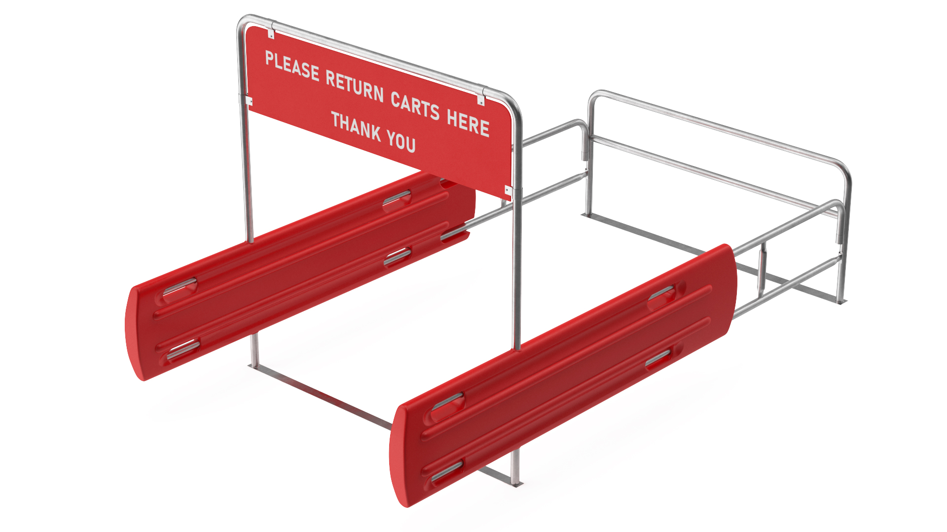 Cart Corral with Polymer Side Bumpers 3D