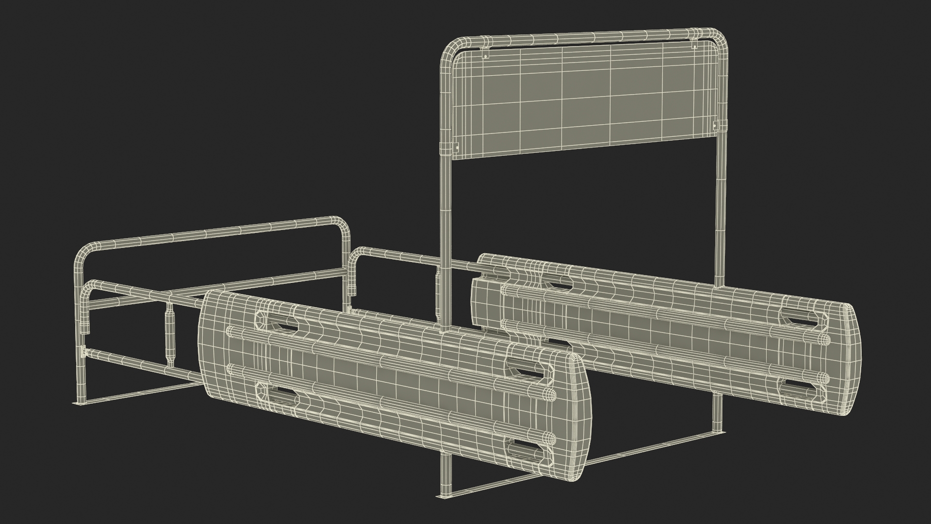 Cart Corral with Polymer Side Bumpers 3D