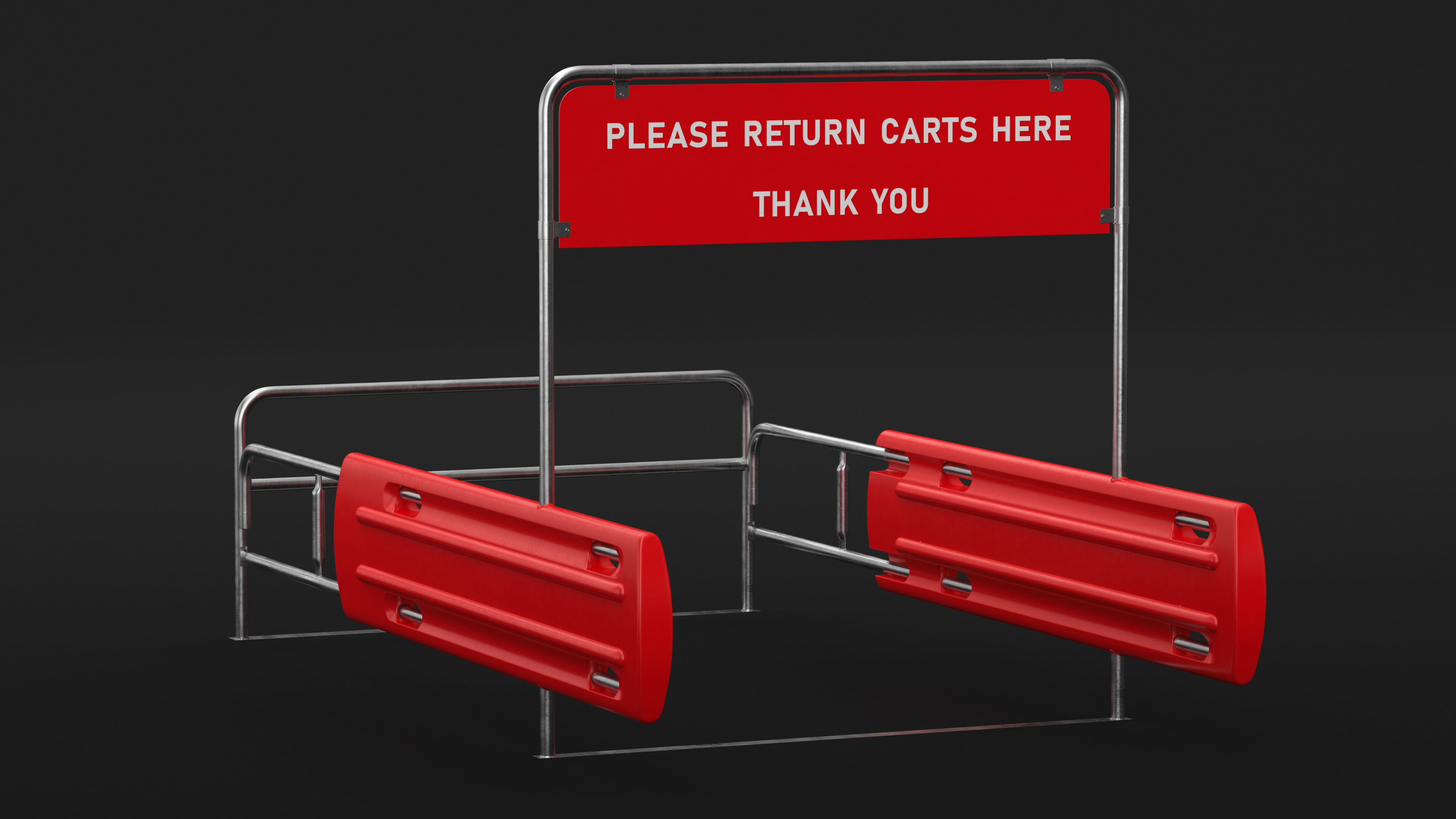 Cart Corral with Polymer Side Bumpers 3D
