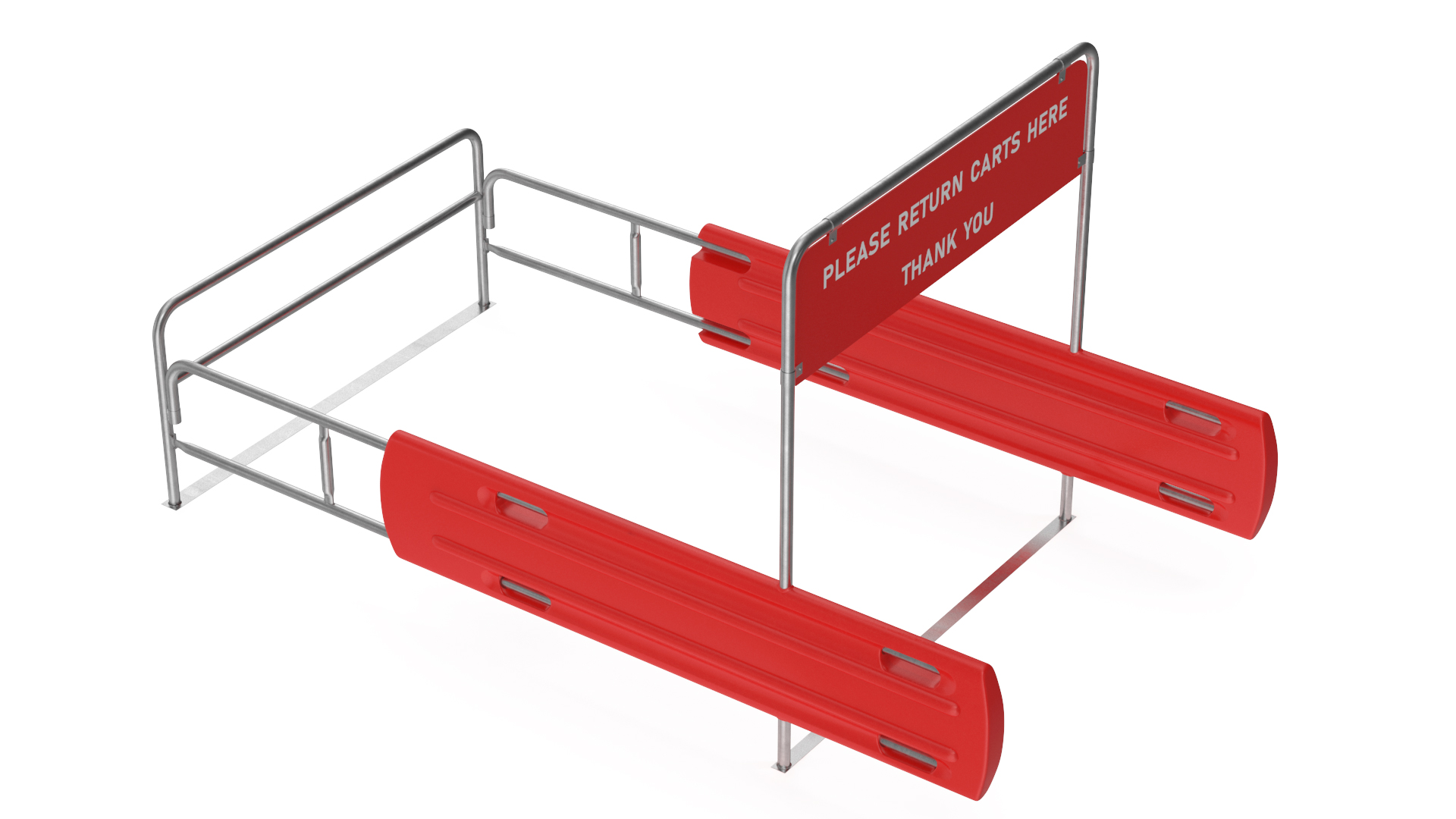 Cart Corral with Polymer Side Bumpers 3D