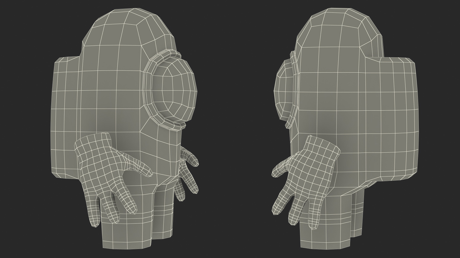 3D model Among Us Character Green Rigged for Maya