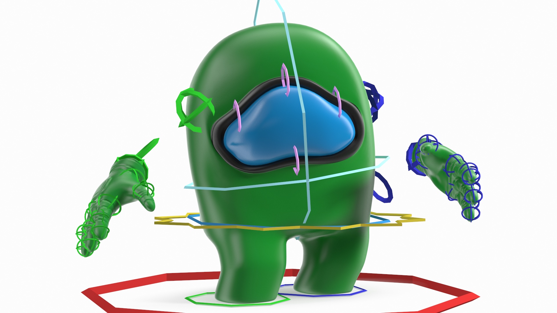 3D model Among Us Character Green Rigged for Maya