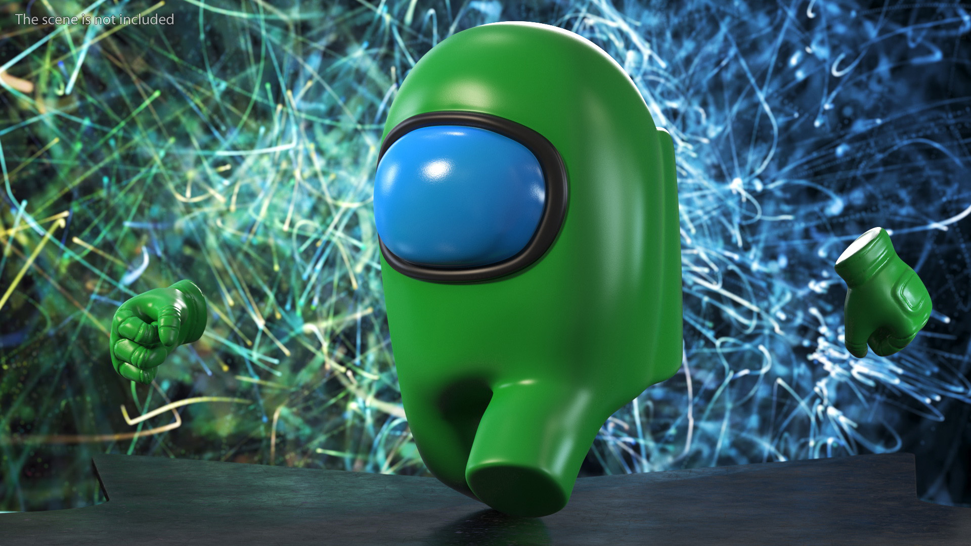 3D model Among Us Character Green Rigged for Maya