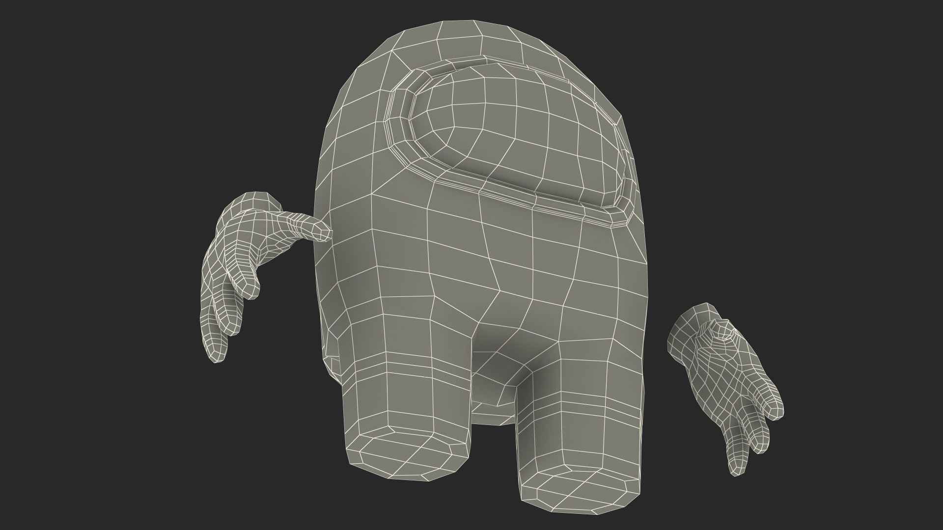 3D model Among Us Character Green Rigged for Maya