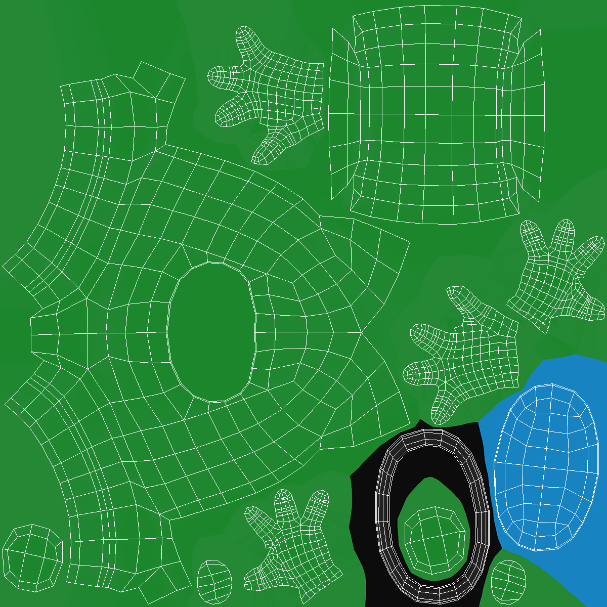 3D model Among Us Character Green Rigged for Maya