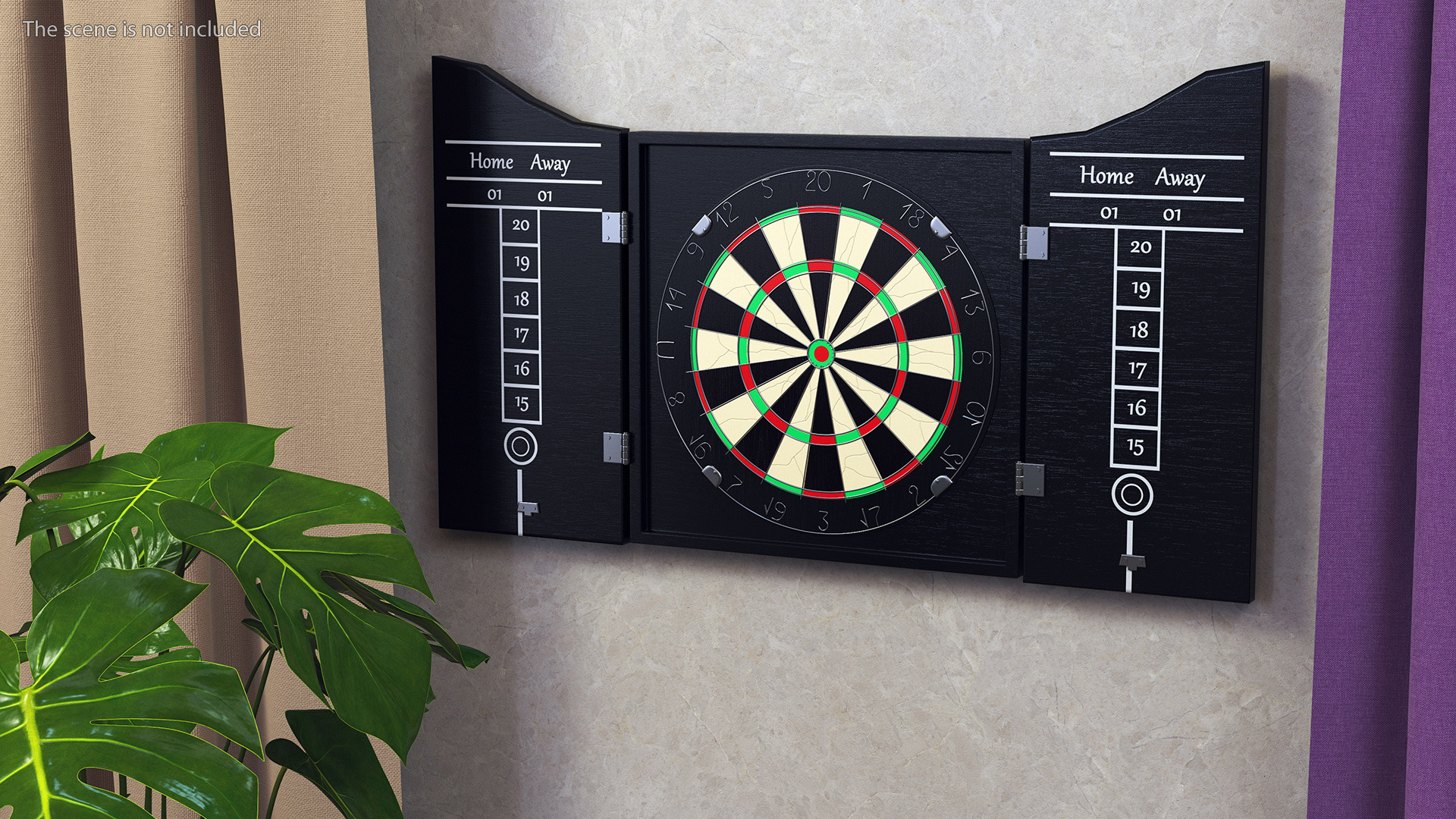 3D Dartboard Cabinet Set