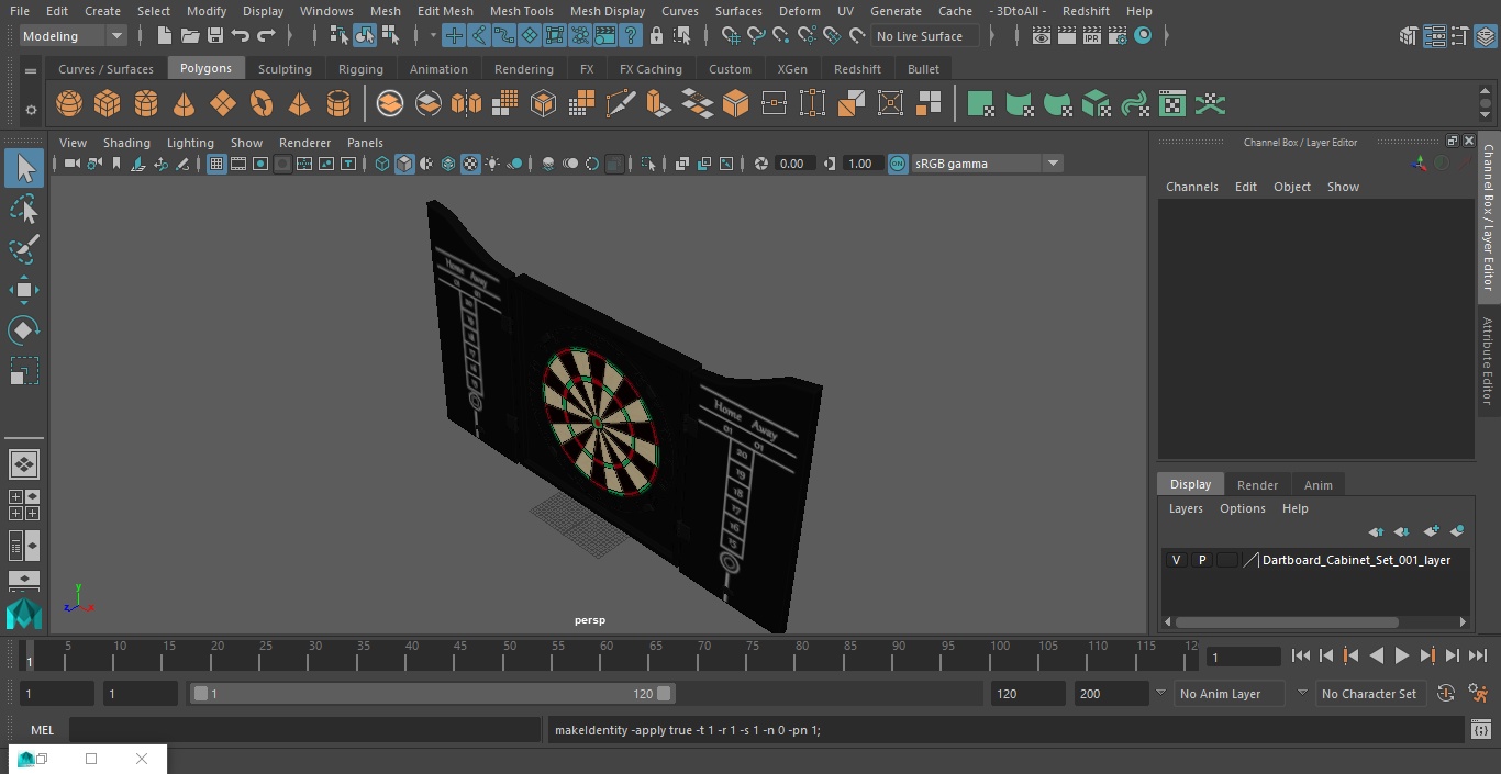 3D Dartboard Cabinet Set