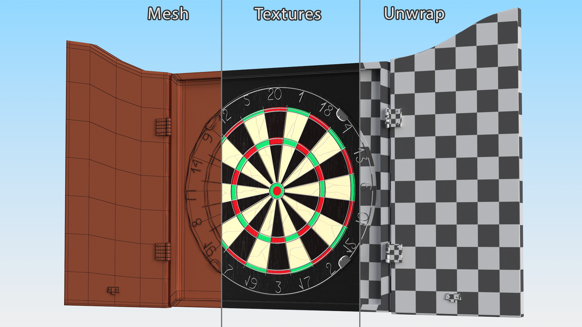 3D Dartboard Cabinet Set