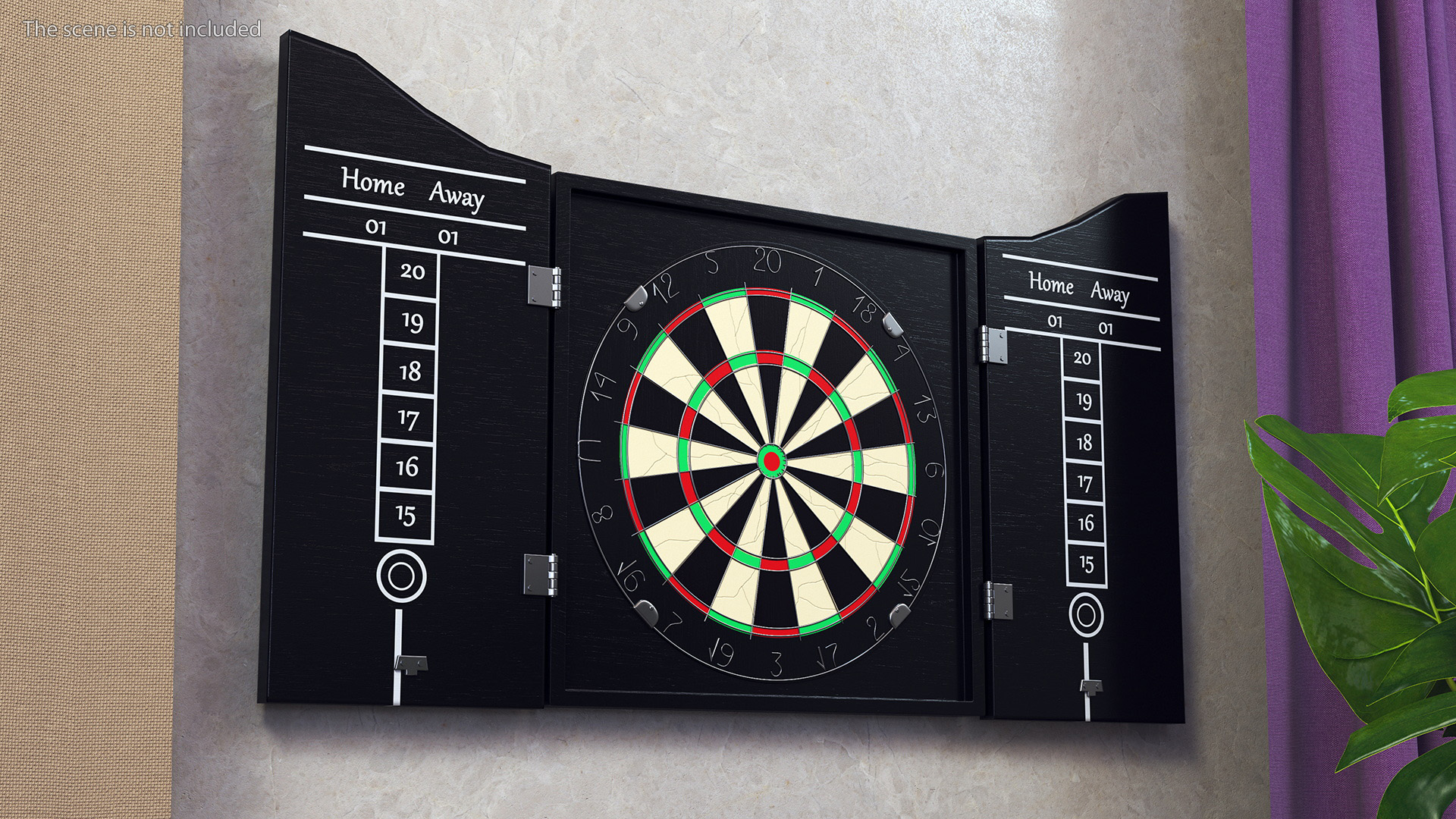 3D Dartboard Cabinet Set