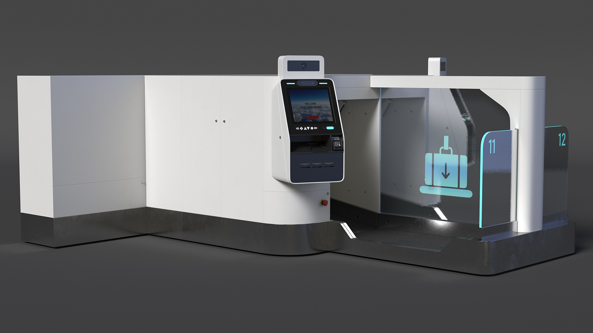 Airport Smart Check In Service Rigged 3D