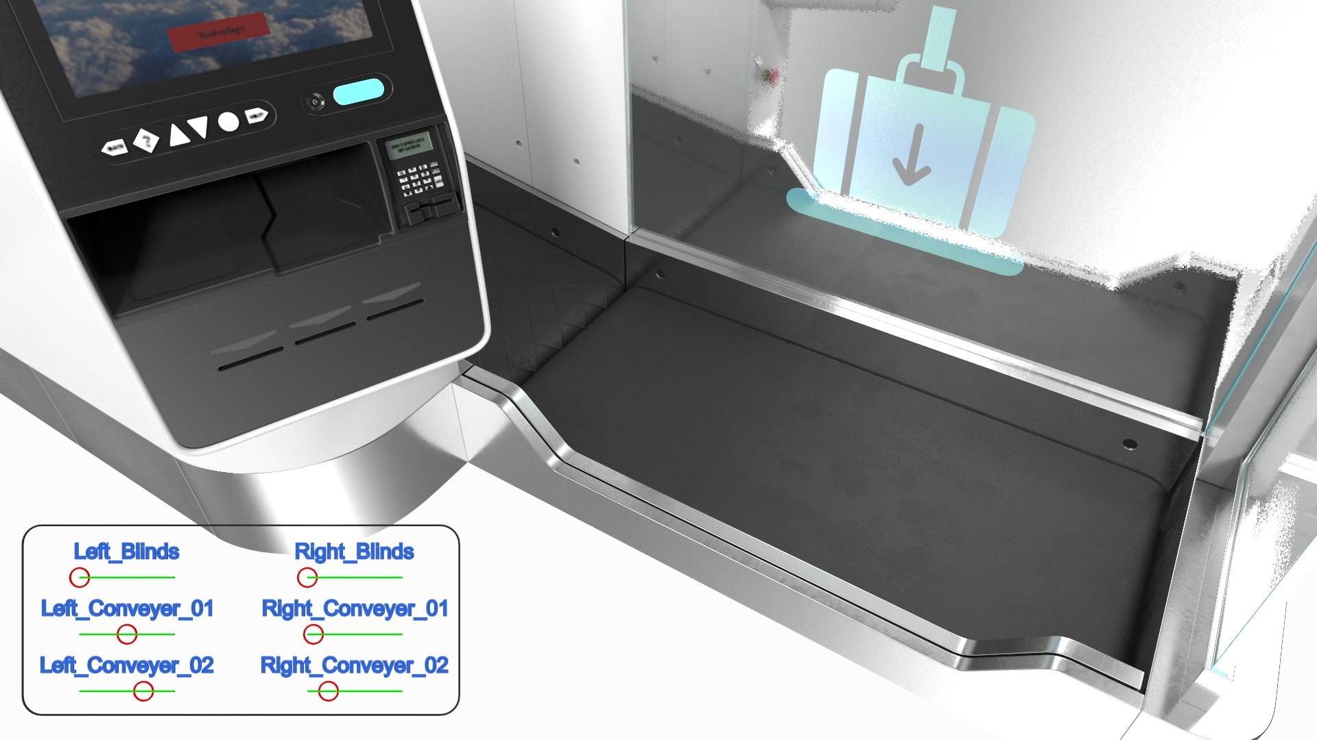 Airport Smart Check In Service Rigged 3D