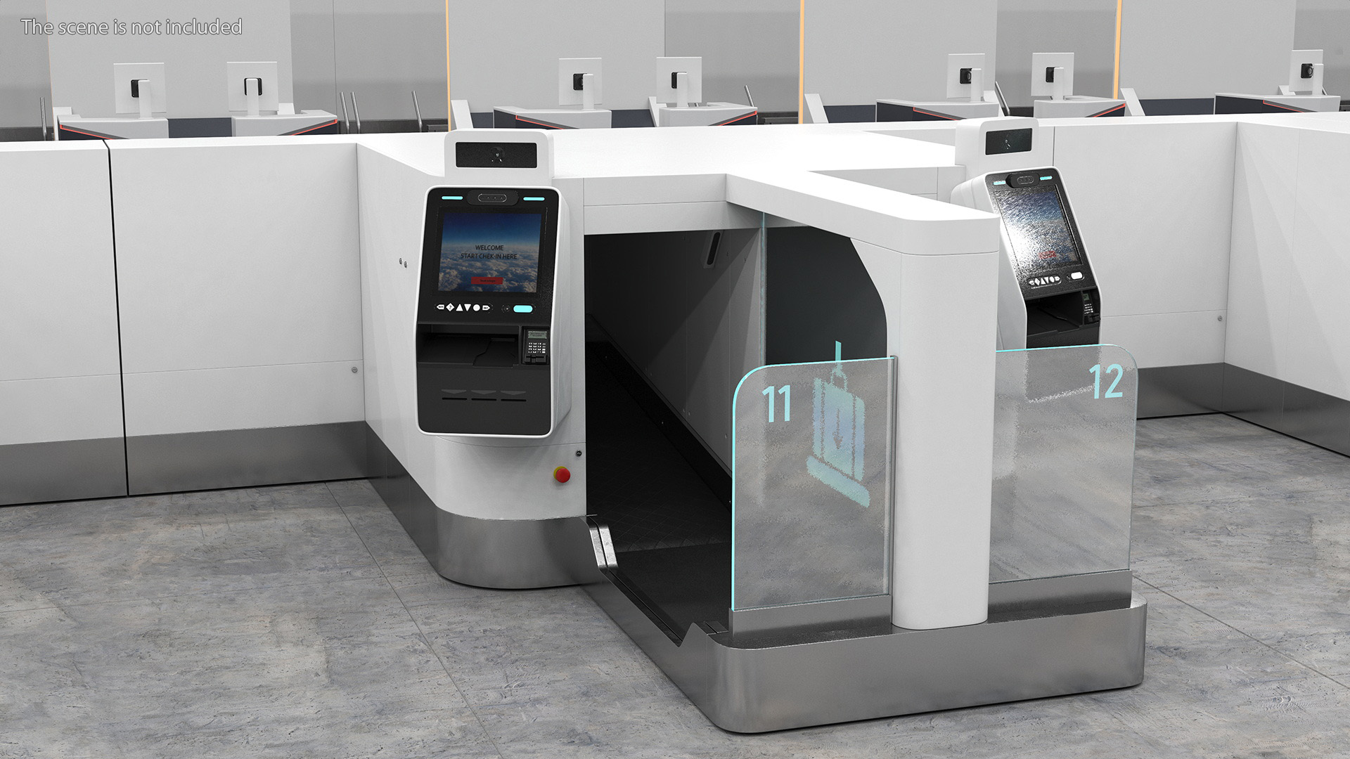 Airport Smart Check In Service Rigged 3D