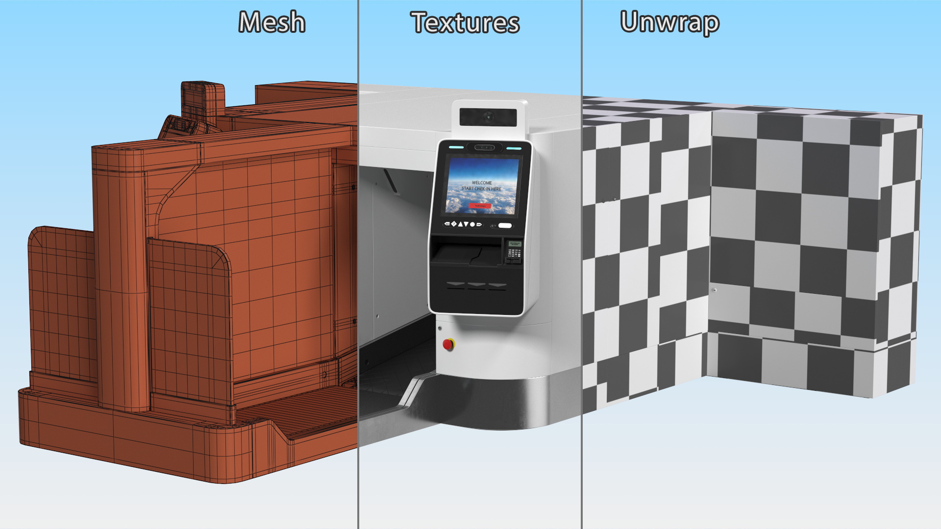 Airport Smart Check In Service Rigged 3D
