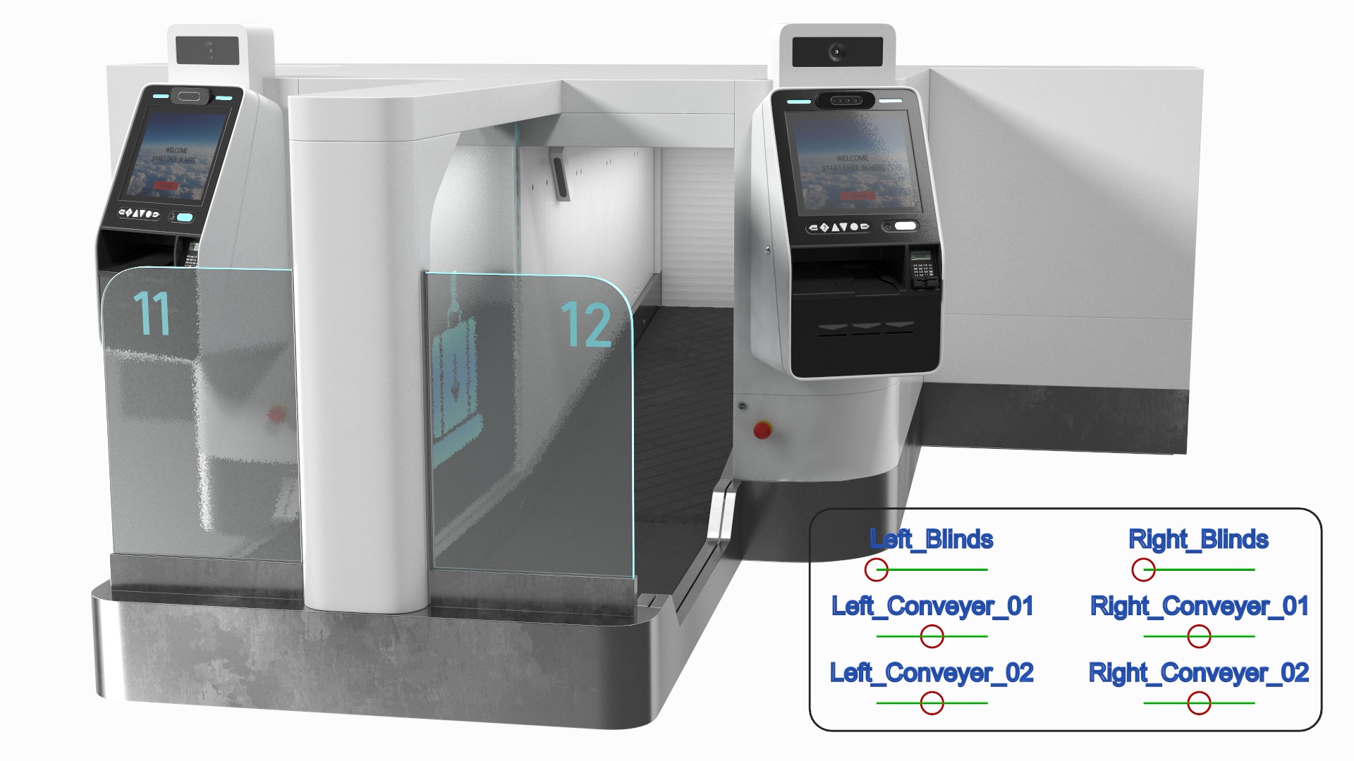 Airport Smart Check In Service Rigged 3D