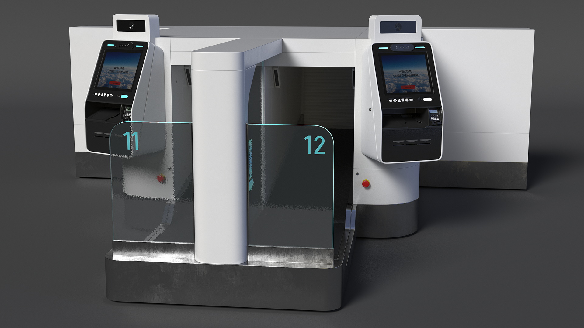 Airport Smart Check In Service Rigged 3D