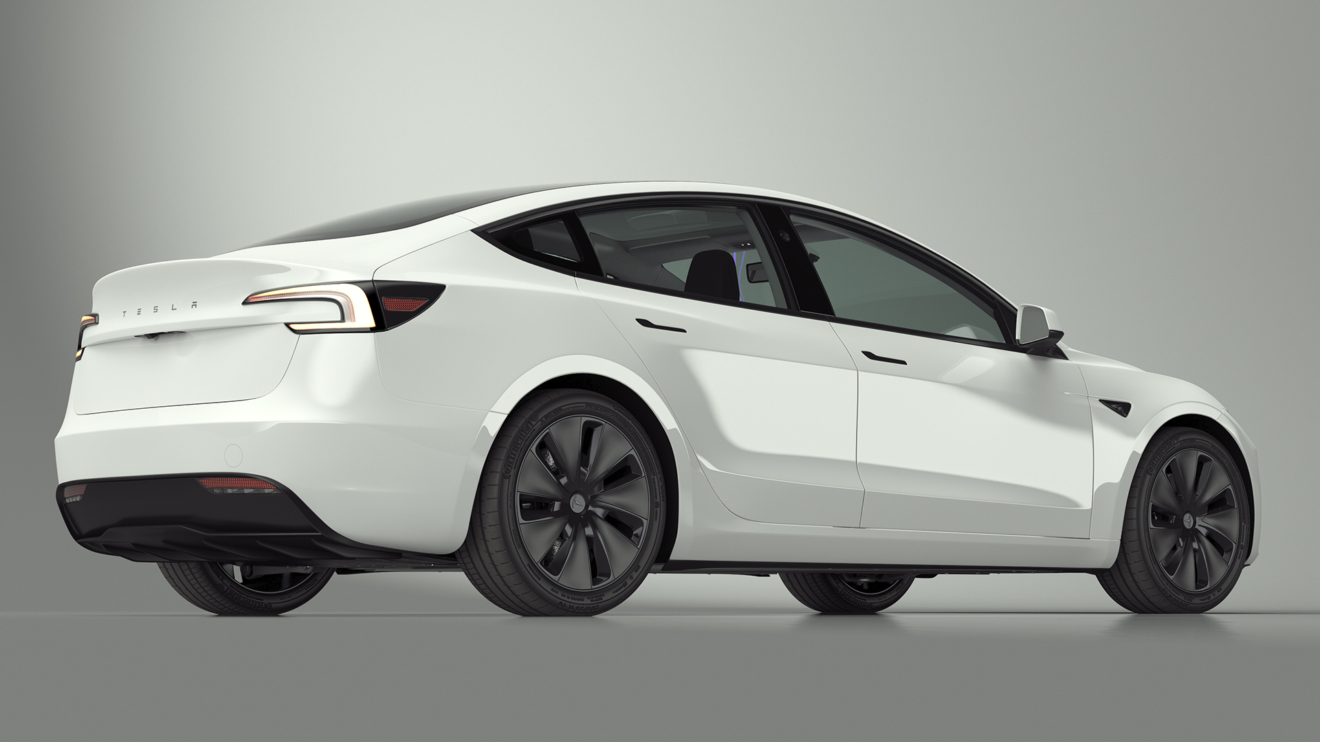 Tesla Model 3 2024 White Lights On 3D model