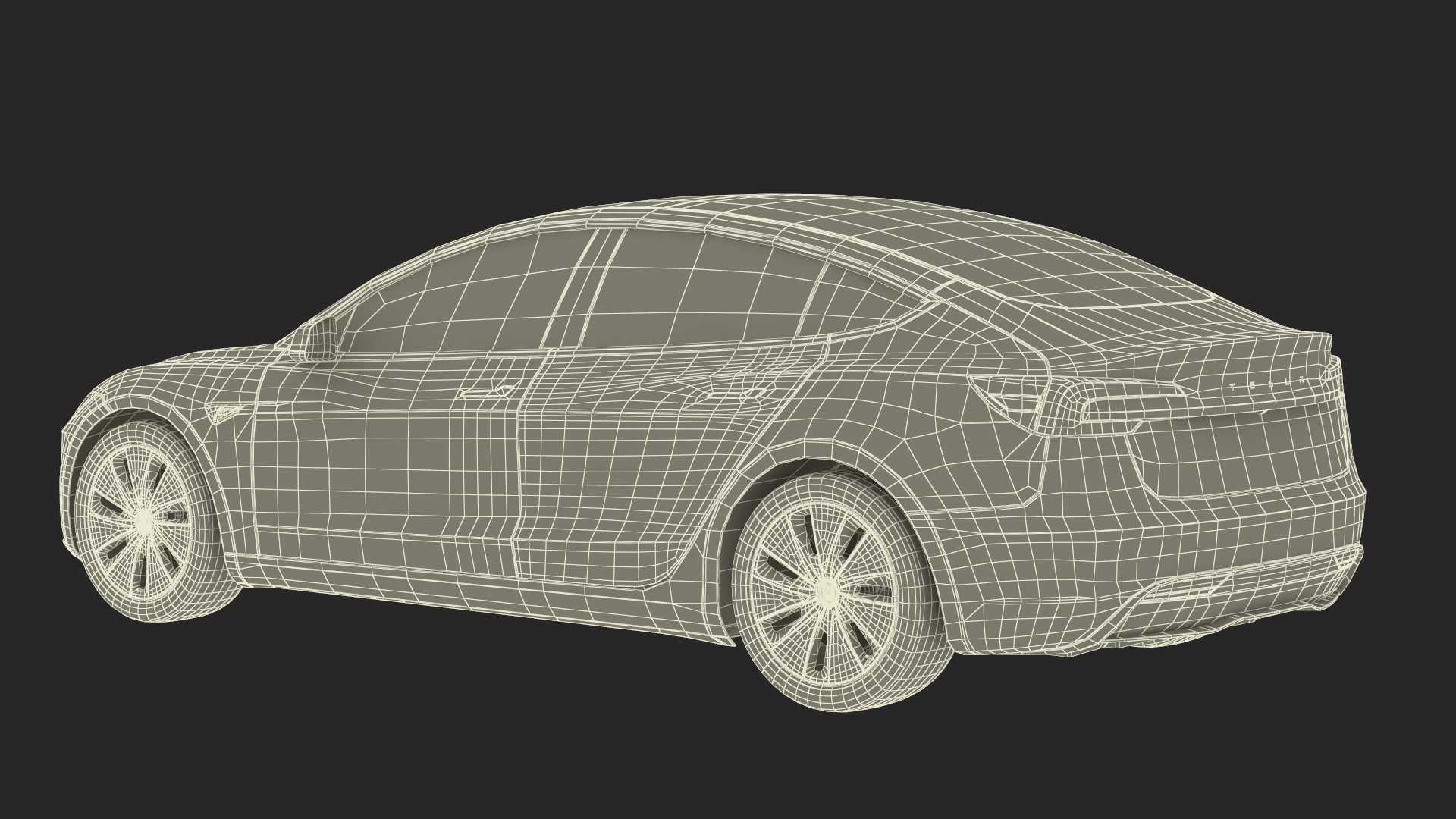 Tesla Model 3 2024 White Lights On 3D model