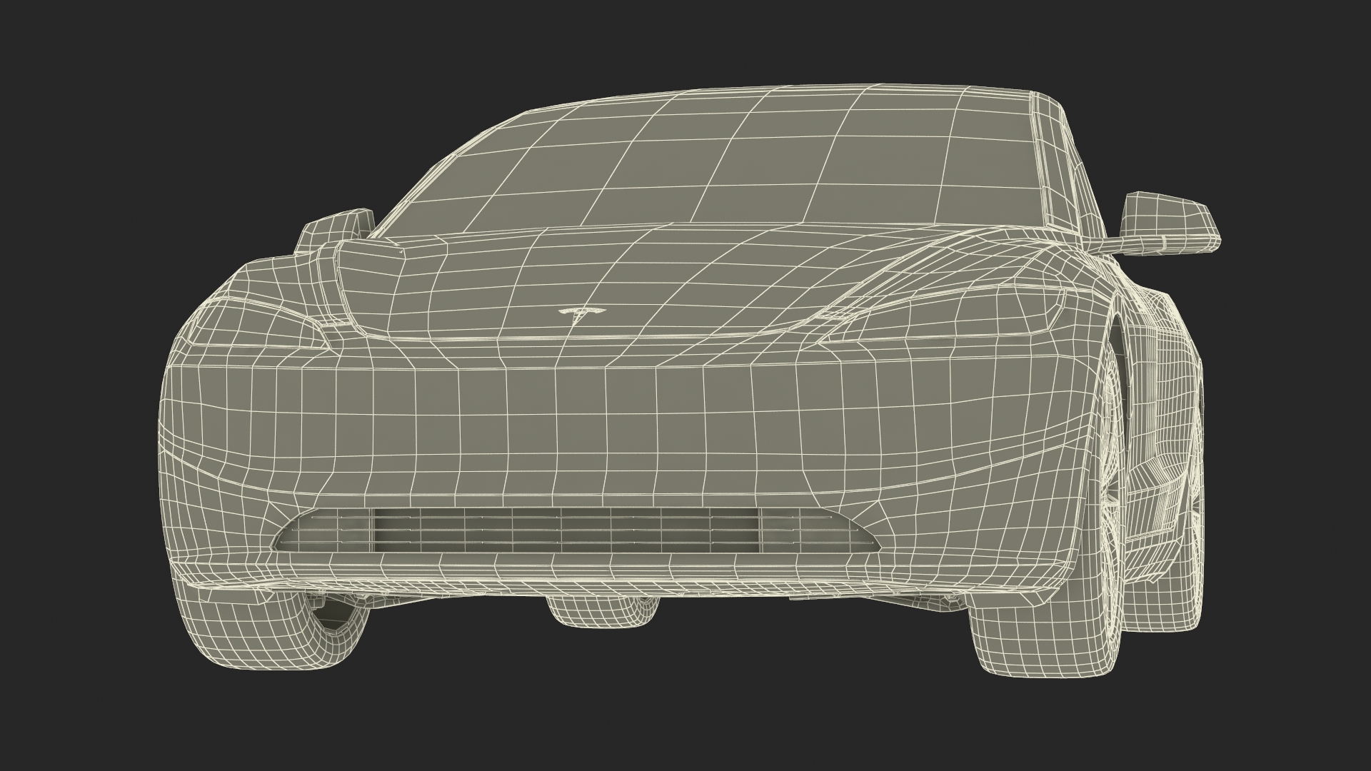 Tesla Model 3 2024 White Lights On 3D model