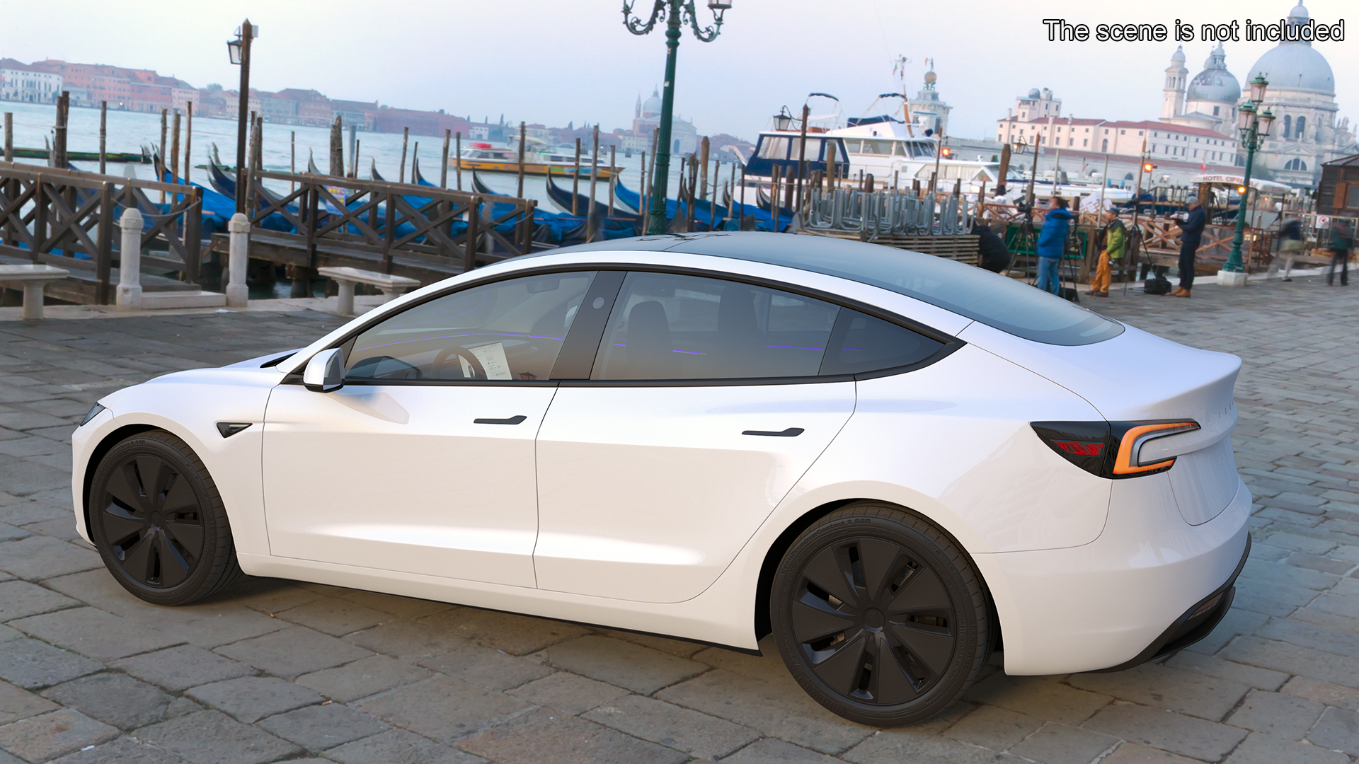 Tesla Model 3 2024 White Lights On 3D model